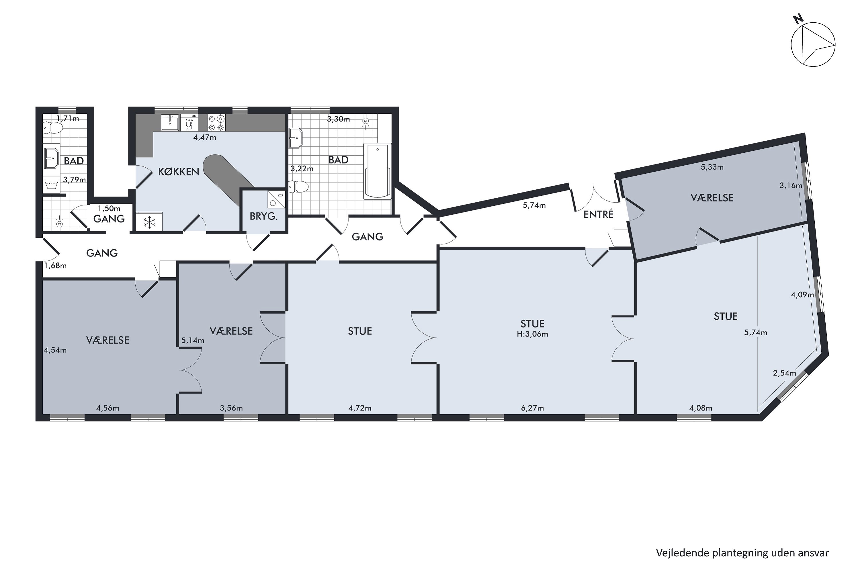 Plantegninger billede af Nørre Farimagsgade 1, 3. th., 1364 København K