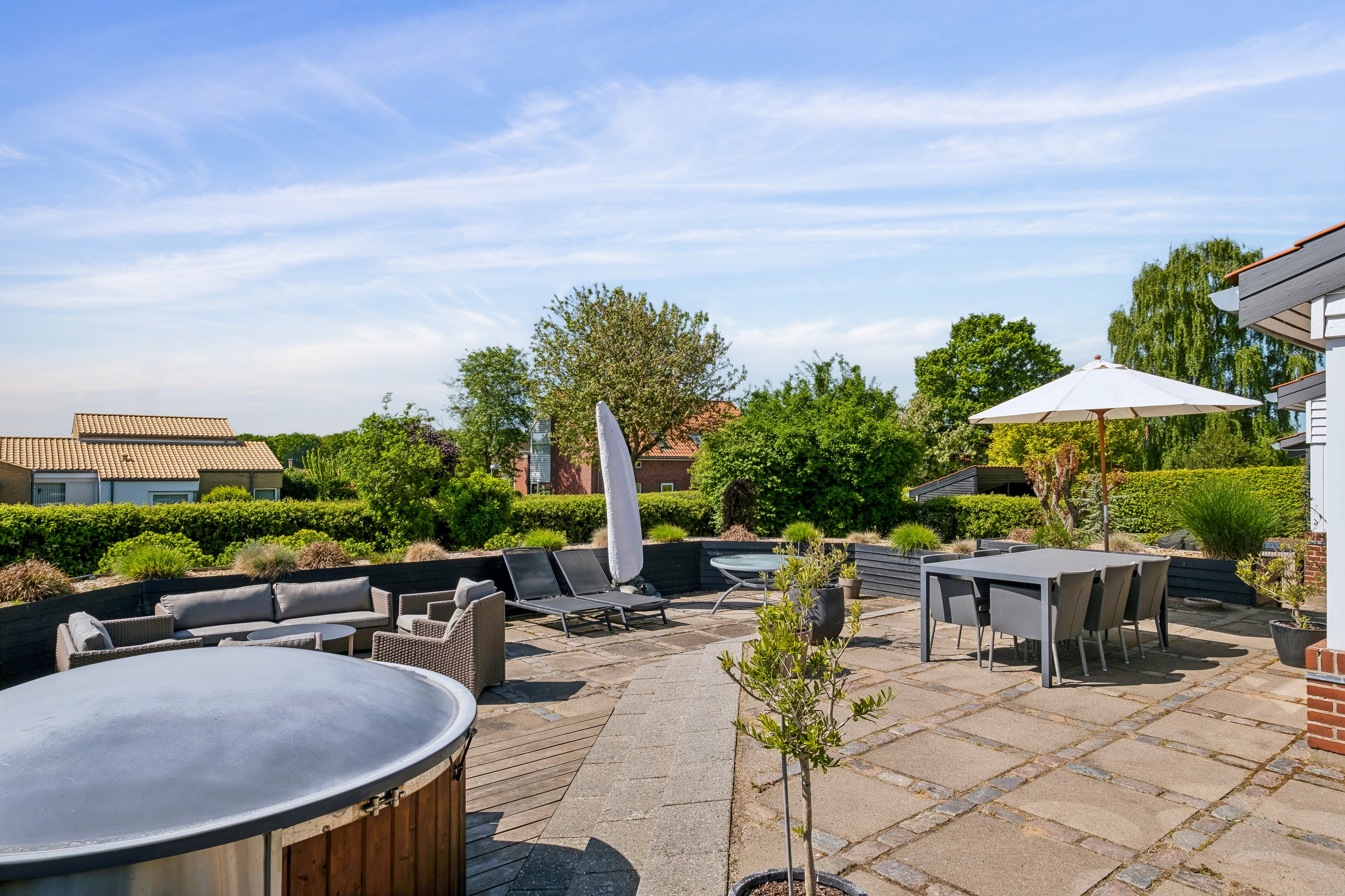 Fremhævet terrasse billede i fuldskærmstilstand. Billede af Hovmarksvej 180, Stensballe, 8700 Horsens