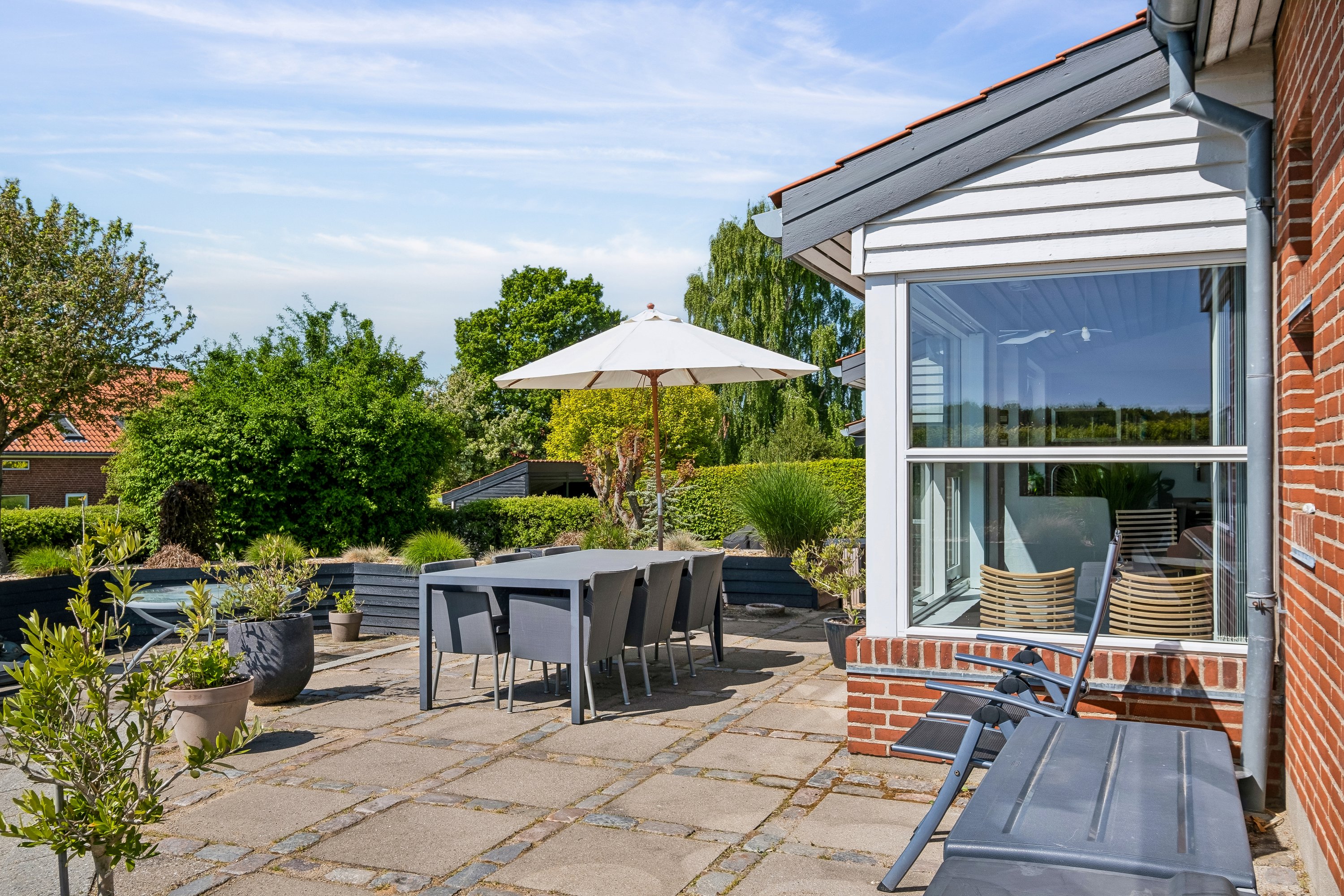 Fremhævet terrasse billede i fuldskærmstilstand. Billede af Hovmarksvej 180, Stensballe, 8700 Horsens