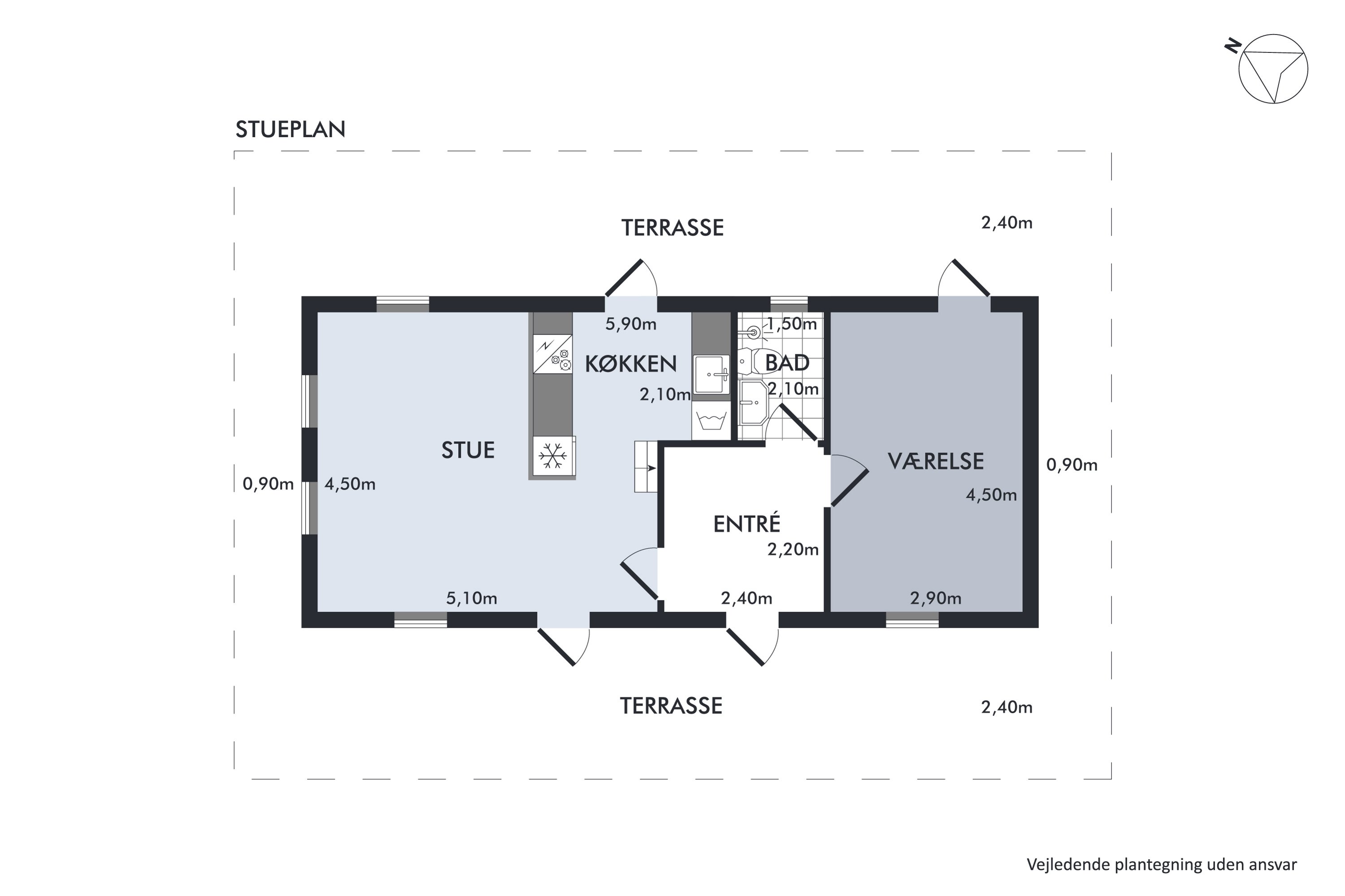 Plantegninger billede af Jenses Jolle 14, Nordmarken, 9940 Læsø