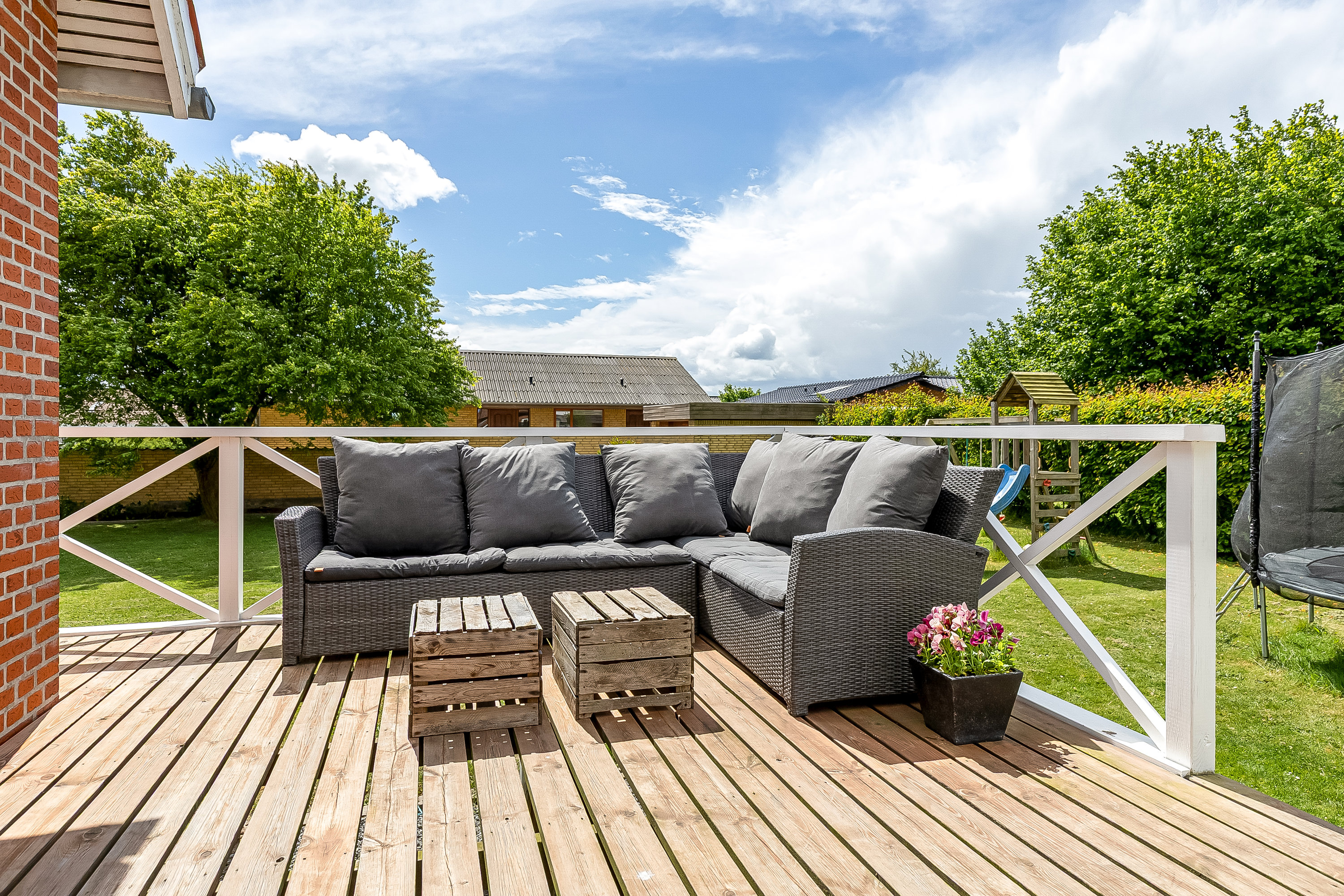 Fremhævet terrasse billede i fuldskærmstilstand. Billede af Vinkelvej 3, Pjedsted, 7000 Fredericia