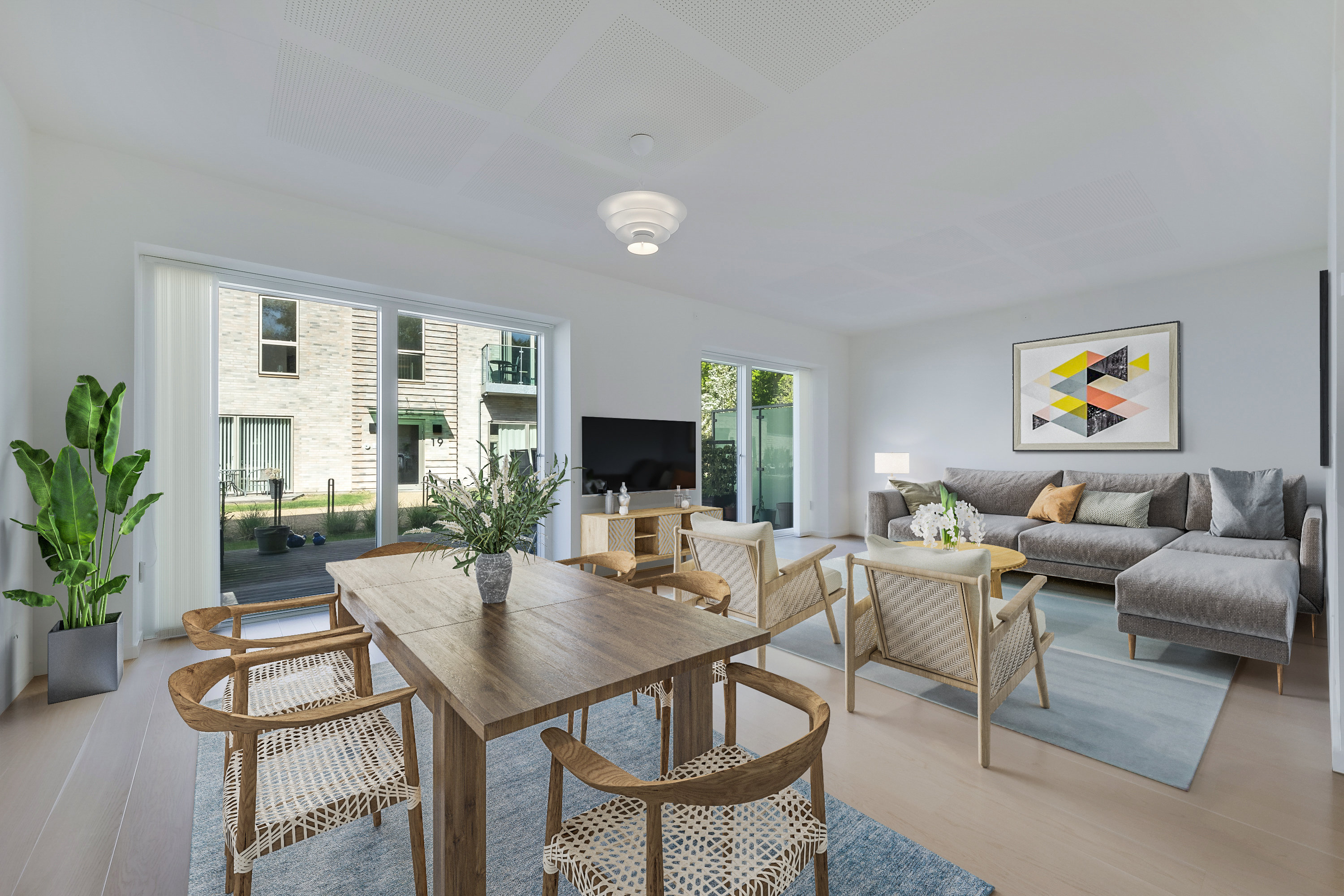 Fremhævet stue billede i fuldskærmstilstand. Billede af Ved Klinten 23, st.. tv., 5800 Nyborg