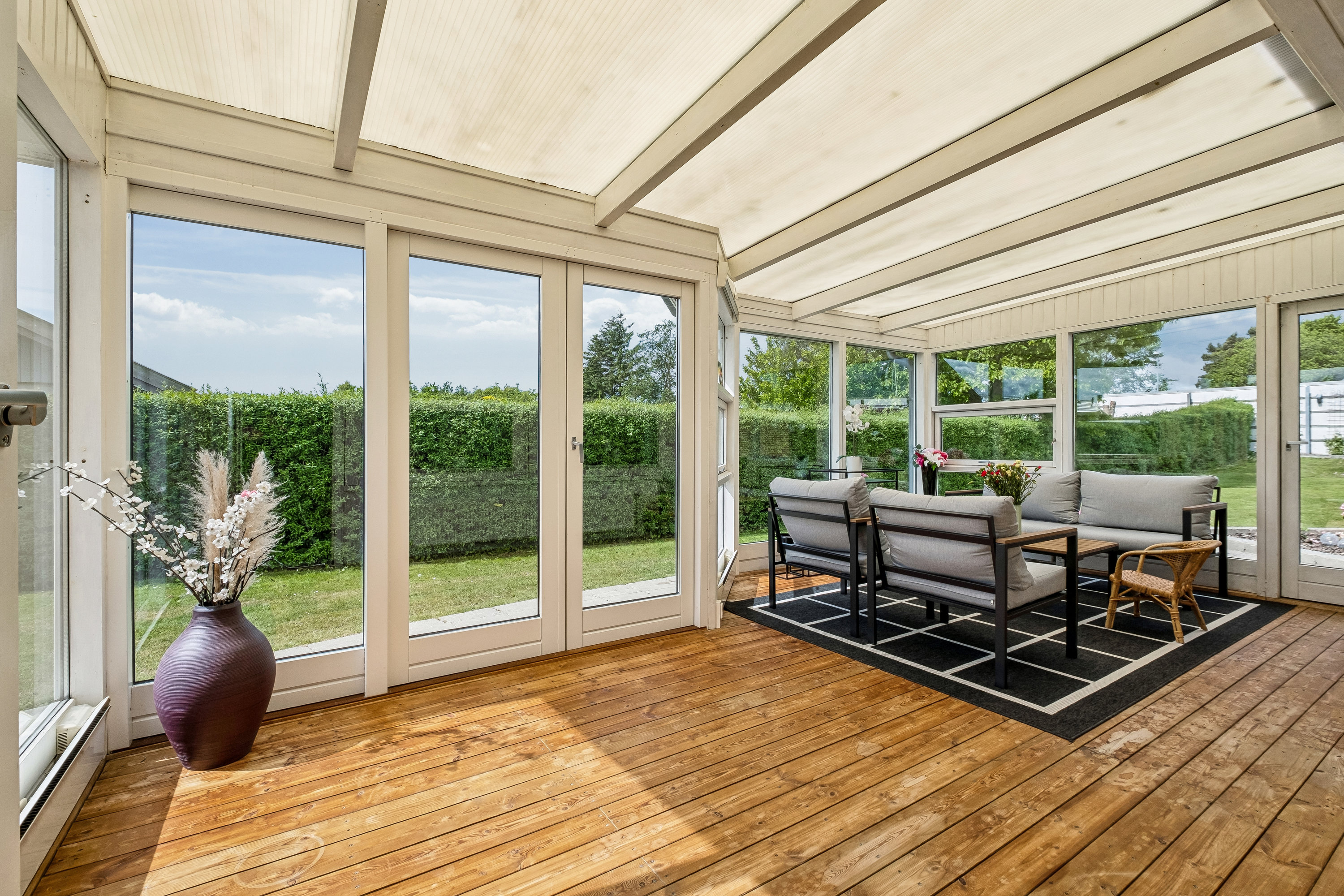 Fremhævet udestue billede i fuldskærmstilstand. Billede af Majalle 18, Torsted, 8700 Horsens