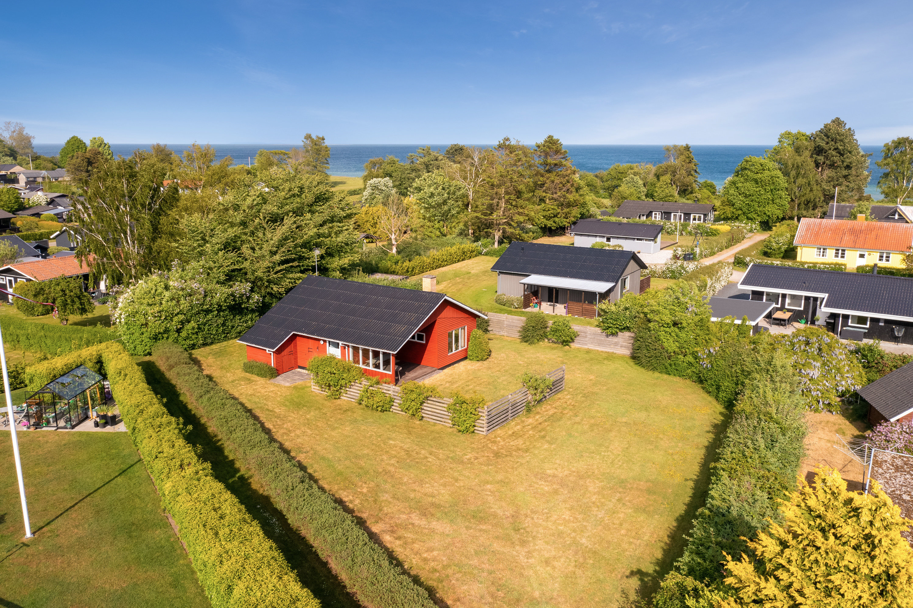 Fritidshus: Luftfoto på Kløvertoften 14, Bøsøre, 5874 Hesselager