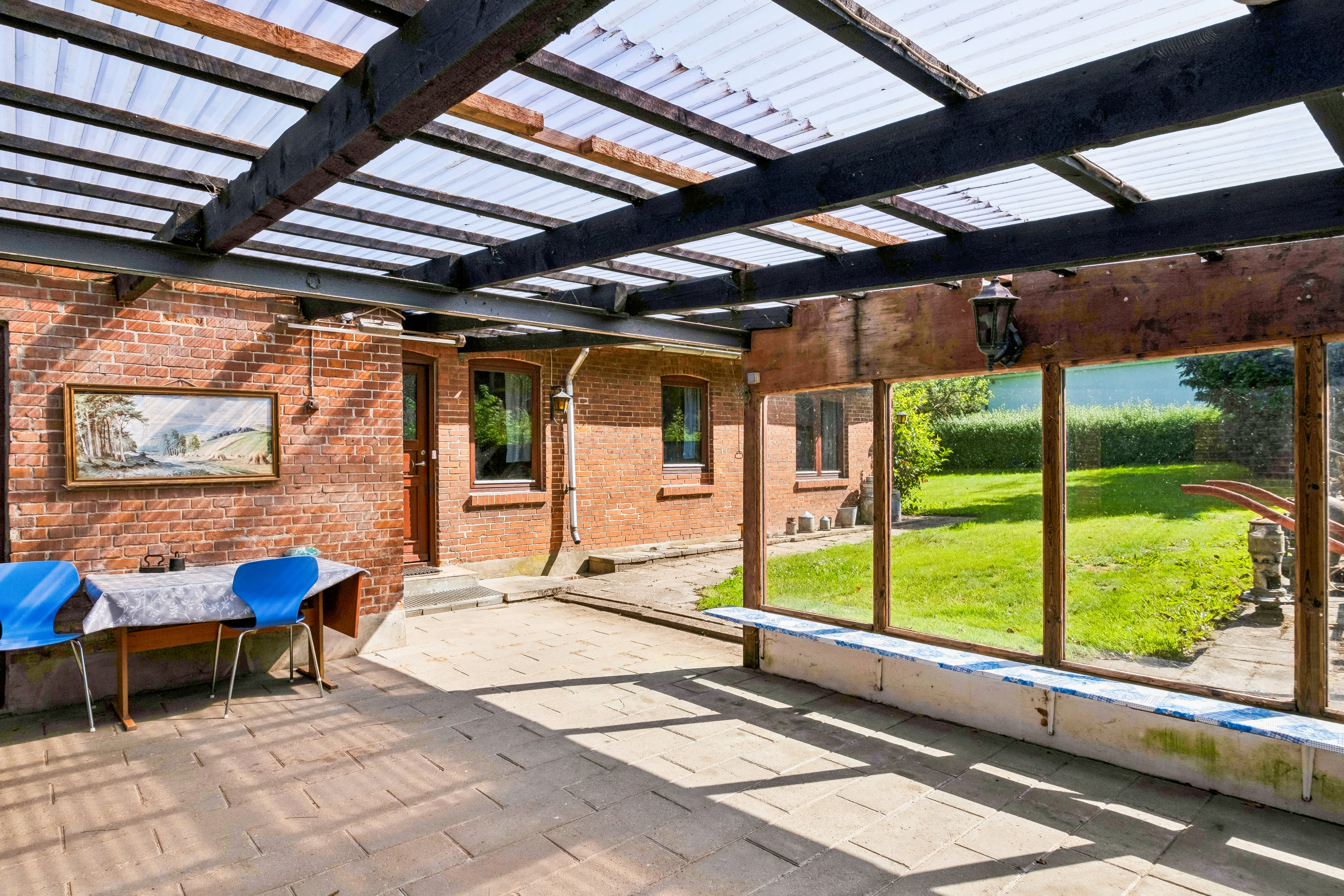 Fremhævet terrasse billede i fuldskærmstilstand. Billede af Egebjergvej 102, Hansted, 8700 Horsens