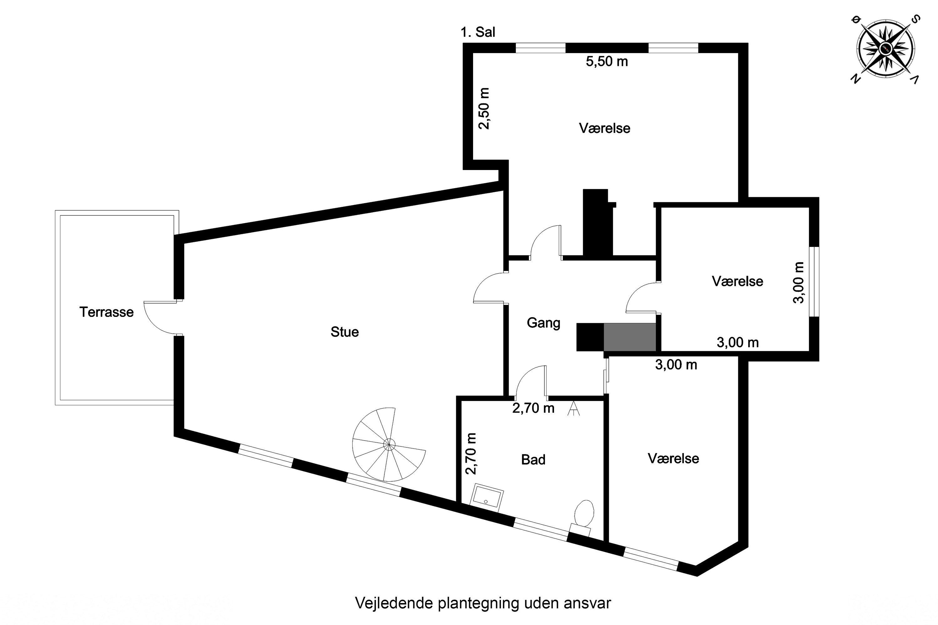 Plantegninger billede af Søndergade 1, 5884 Gudme
