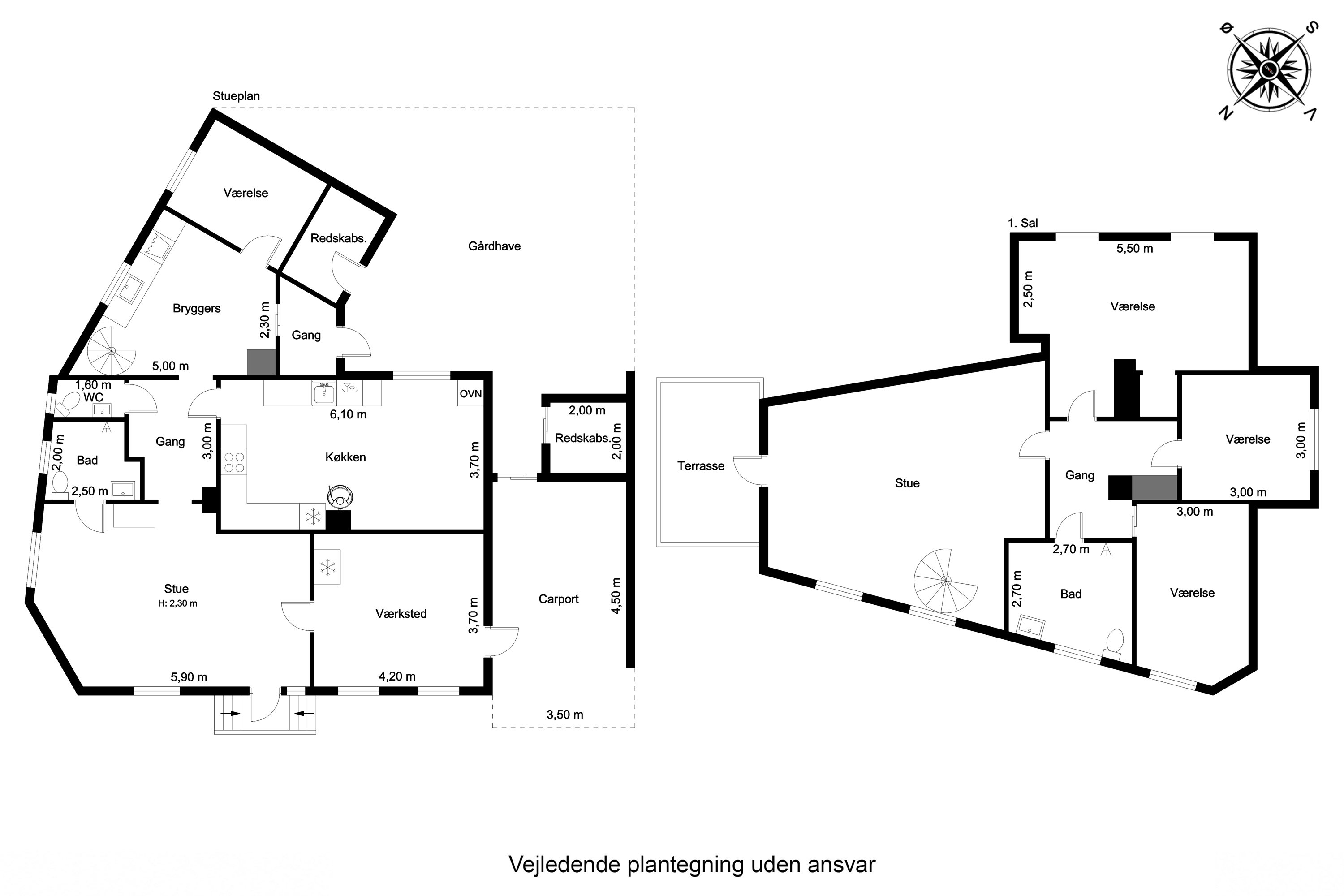 Plantegninger billede af Søndergade 1, 5884 Gudme