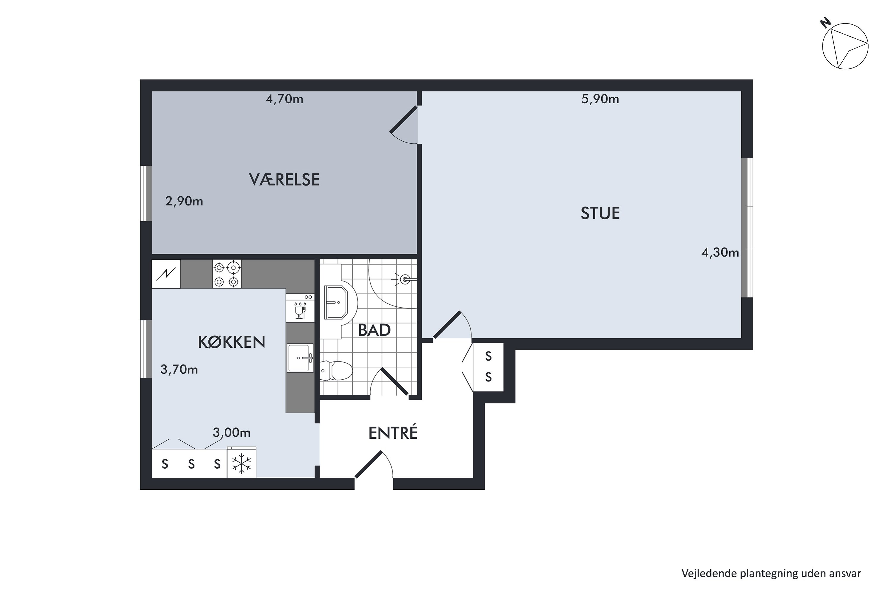 Plantegninger billede af Parkvej 145, 2. tv., 2630 Taastrup