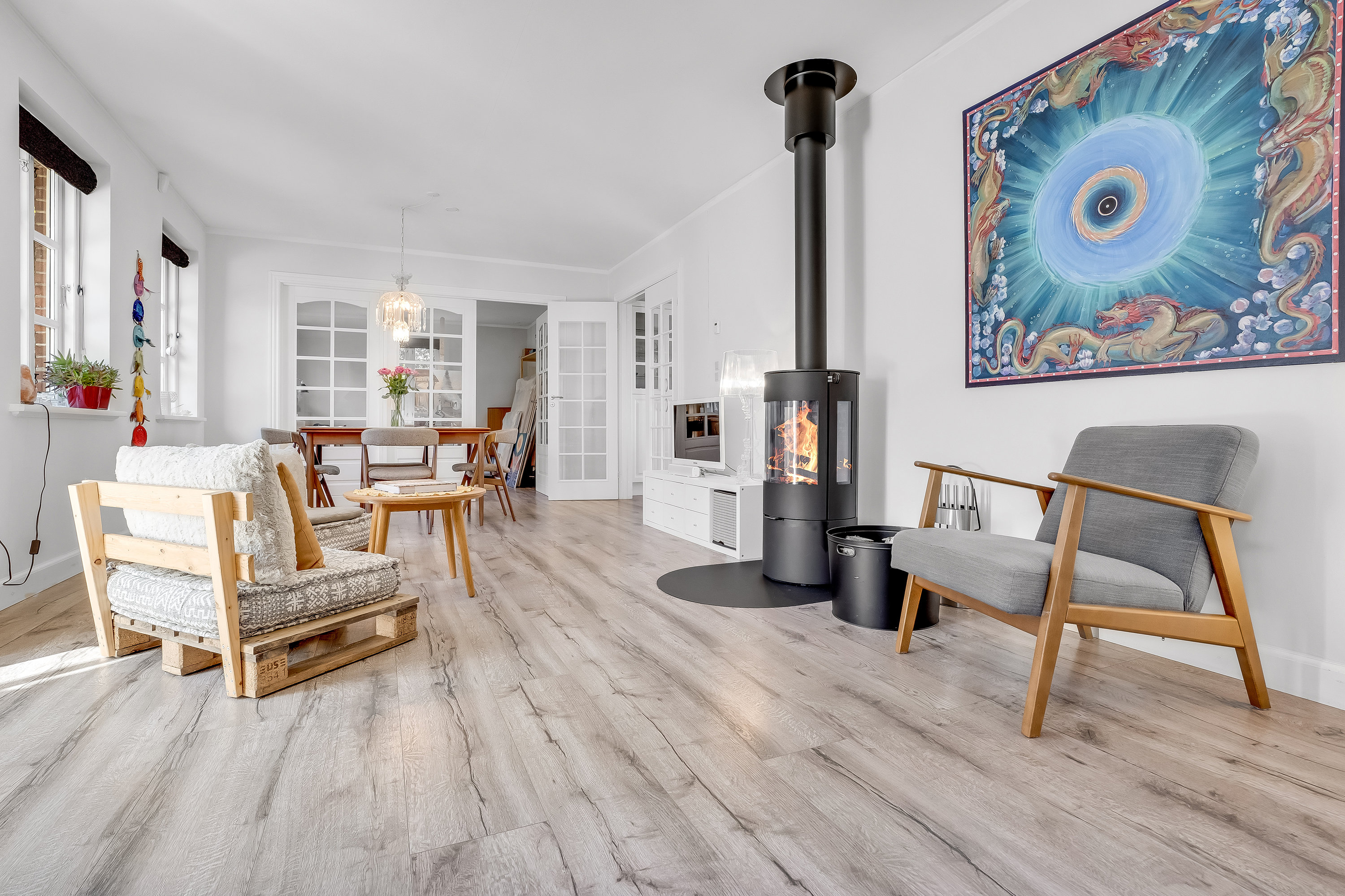 Fremhævet stue billede i fuldskærmstilstand. Billede af Tillitse Kirkevej 5, 4983 Dannemare