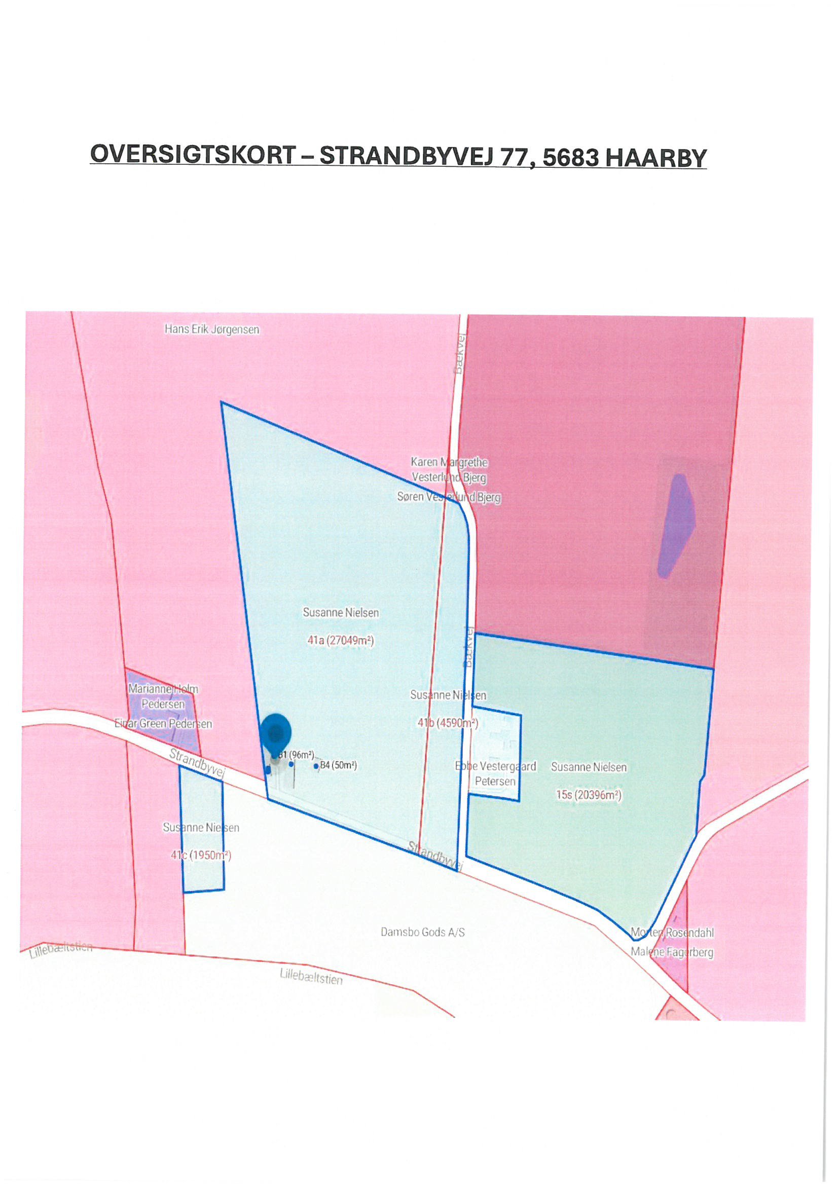 Fremhævet oversigtskort billede i fuldskærmstilstand. Billede af Strandbyvej 77, 5683 Haarby