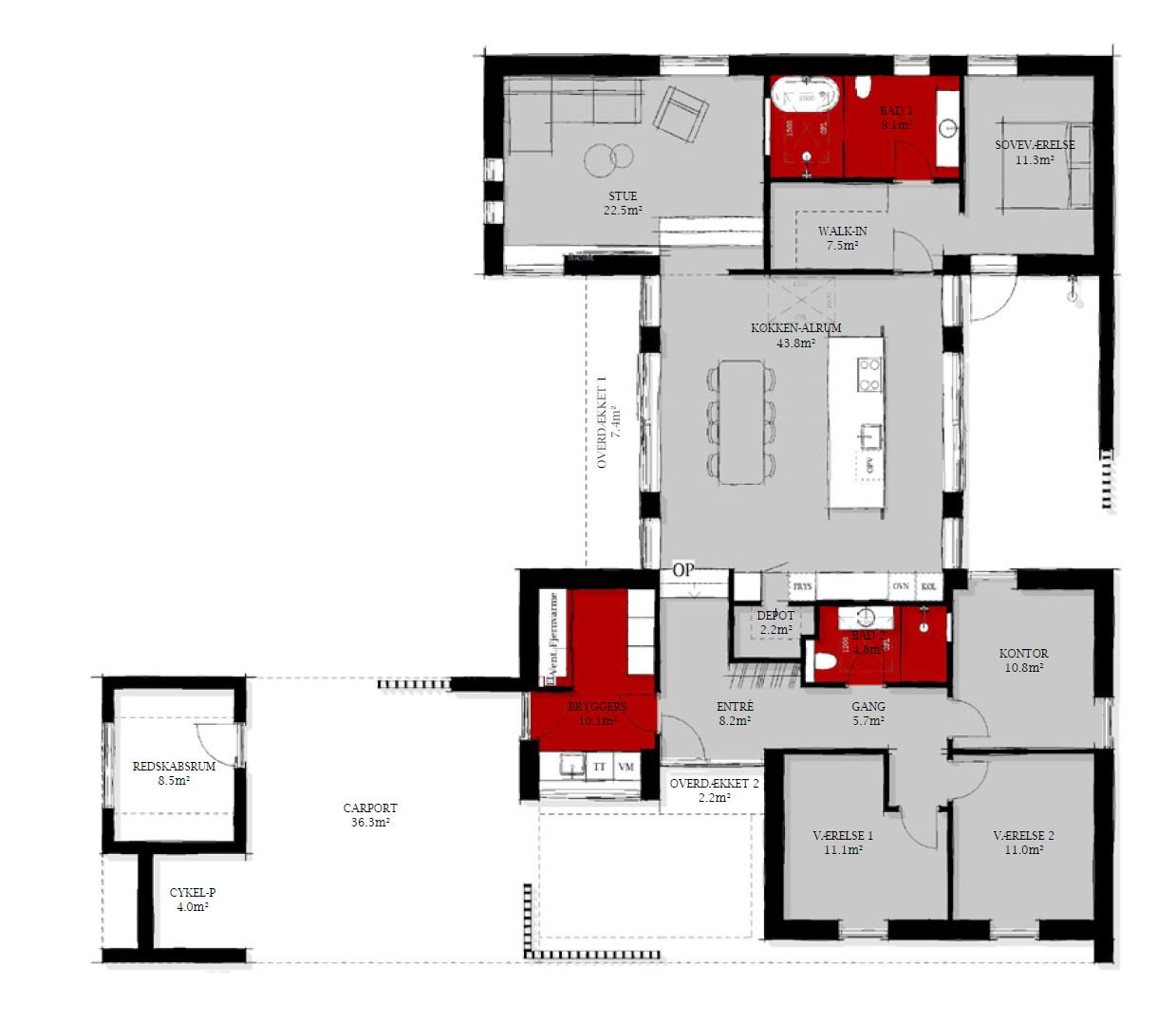 Plantegninger billede af Løvehalen 40, 8700 Horsens