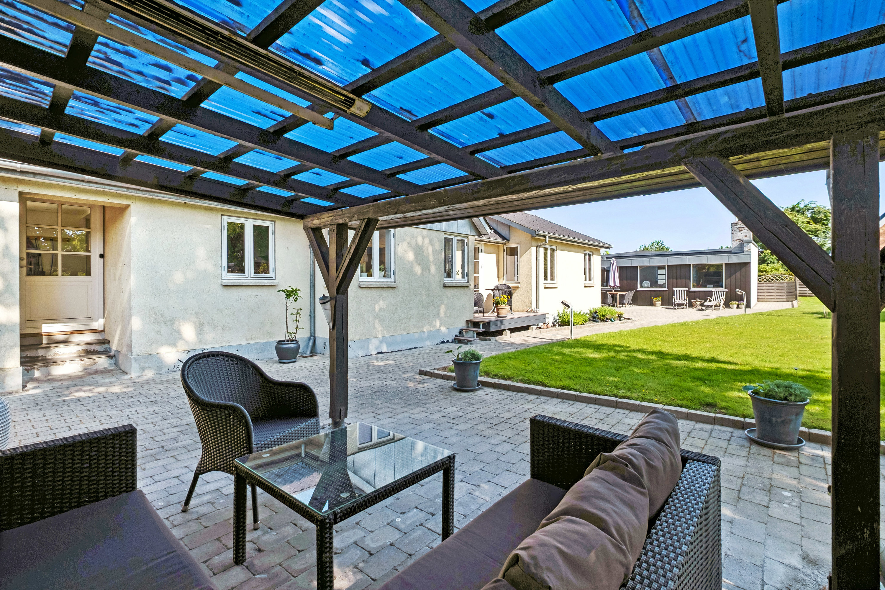 Fremhævet terrasse billede i fuldskærmstilstand. Billede af Finsensvej 7, Bækkelund, 8700 Horsens