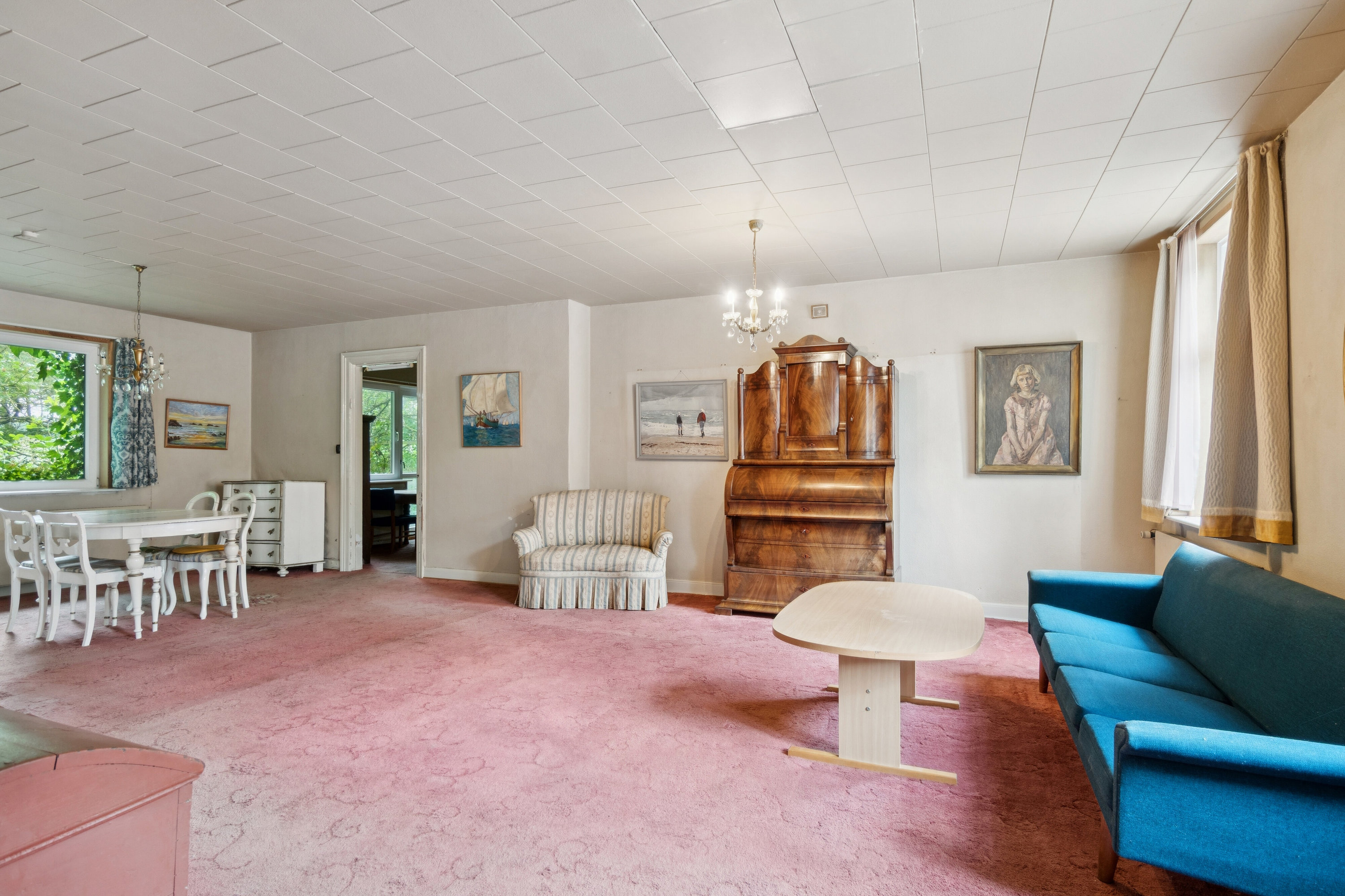 Fremhævet stue billede i fuldskærmstilstand. Billede af Vestergade 25, 6040 Egtved