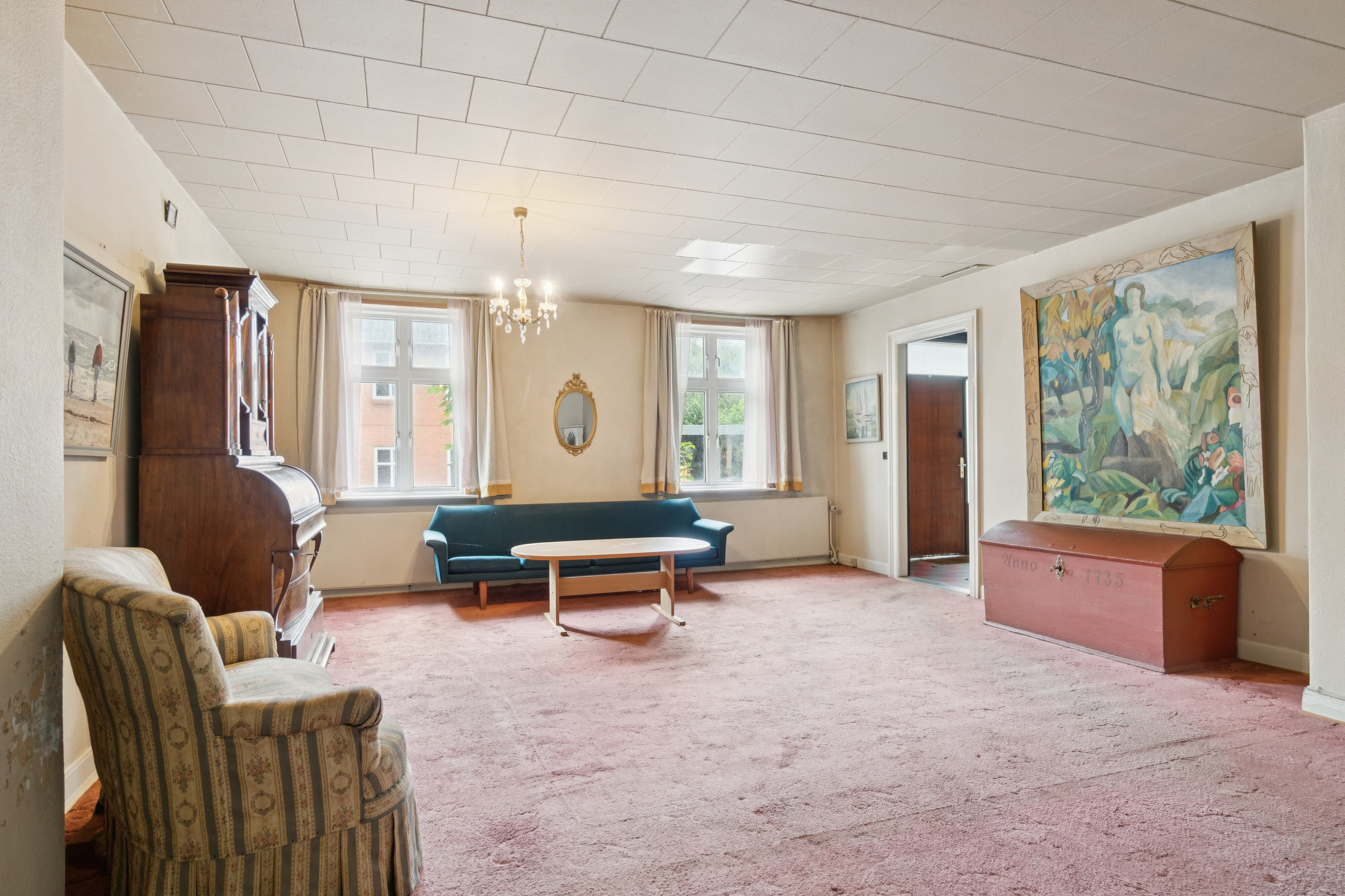 Fremhævet stue billede i fuldskærmstilstand. Billede af Vestergade 25, 6040 Egtved