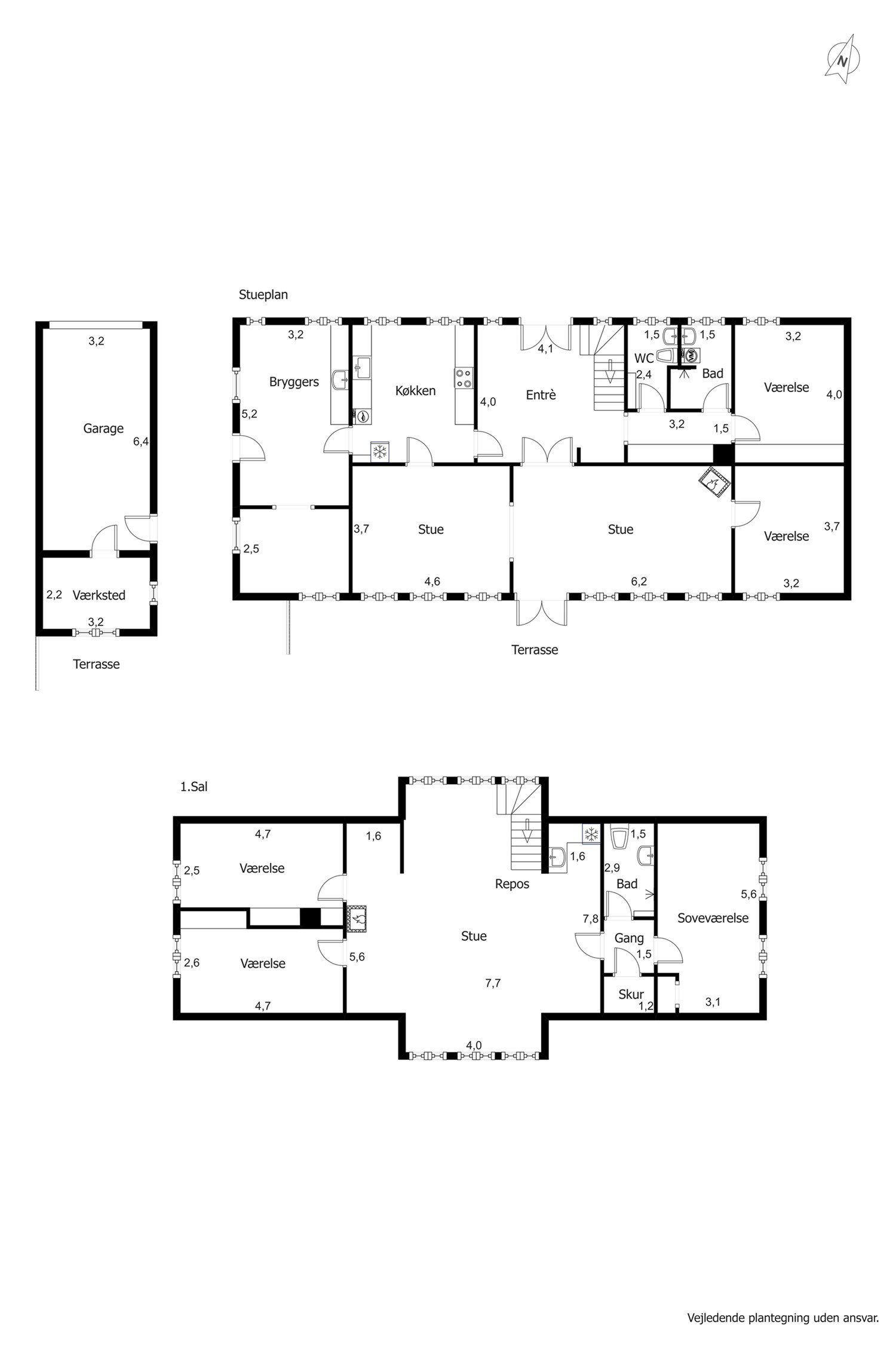 Plantegninger billede af Digevej 13, Sønderho, 6720 Fanø