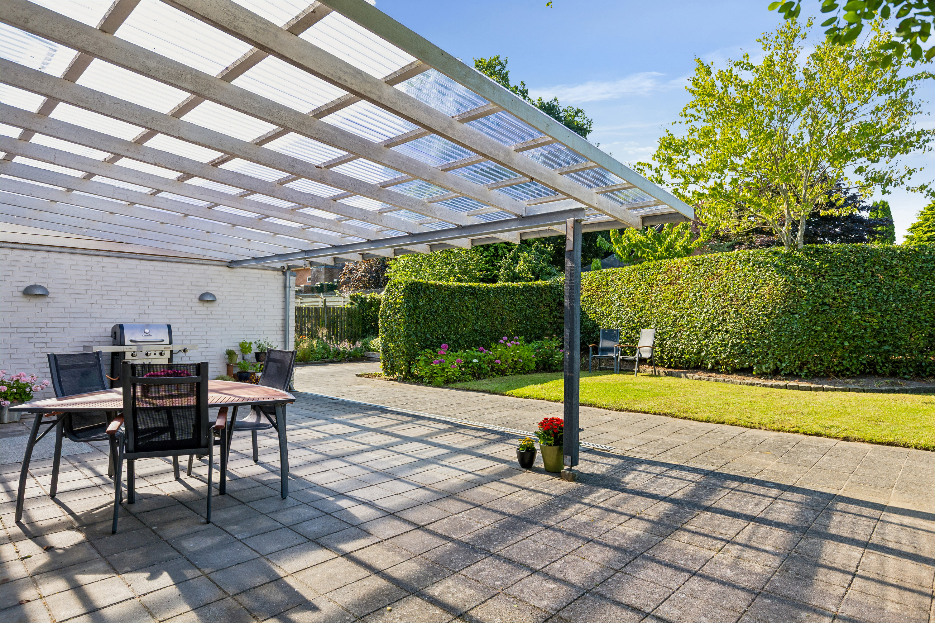 Fremhævet overdækket terrasse billede i fuldskærmstilstand. Billede af Nygårdsvej 17, Thorsvang, 8700 Horsens