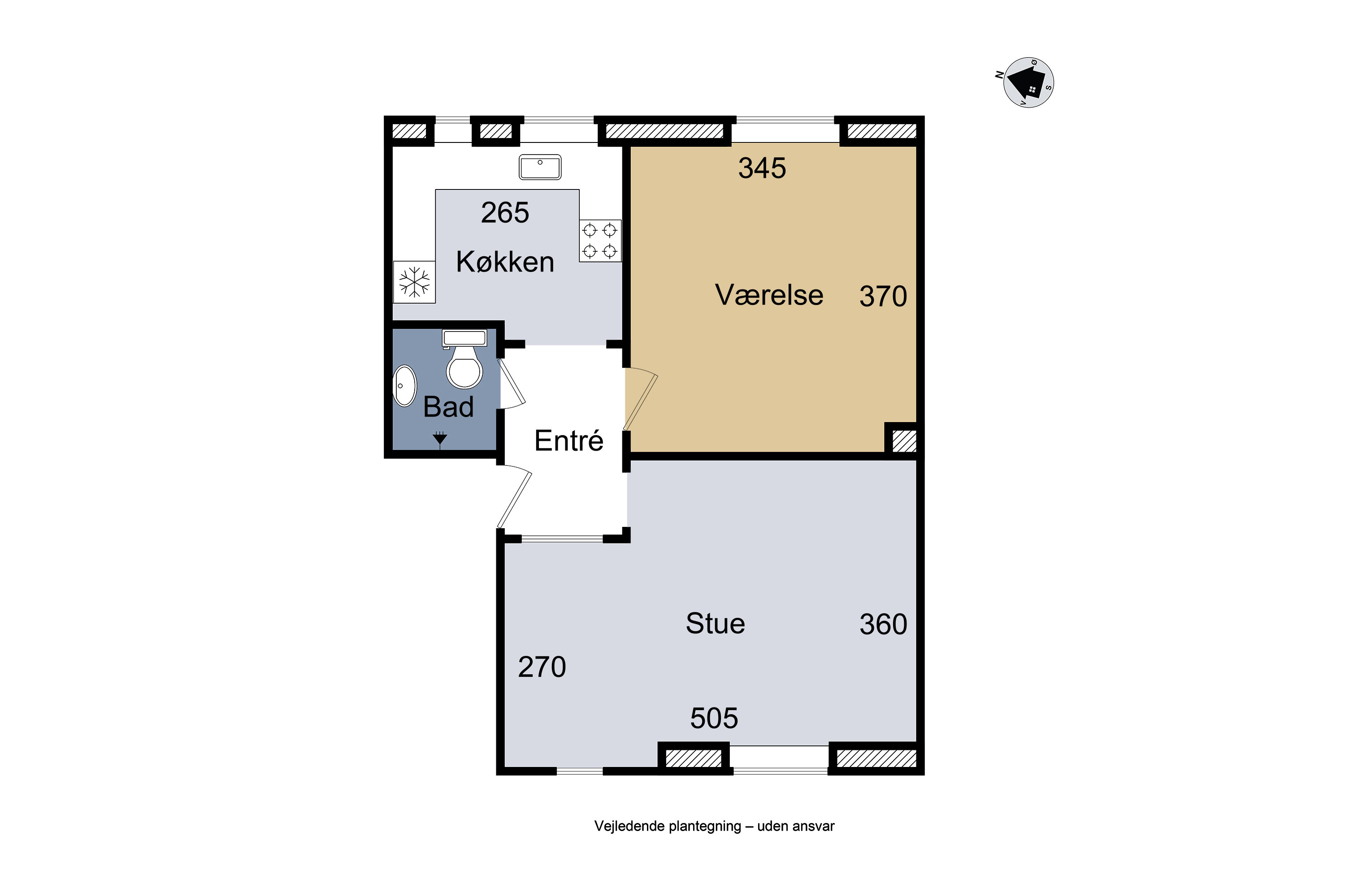 Plantegninger billede af Akacievej 8, 1. th., 4200 Slagelse