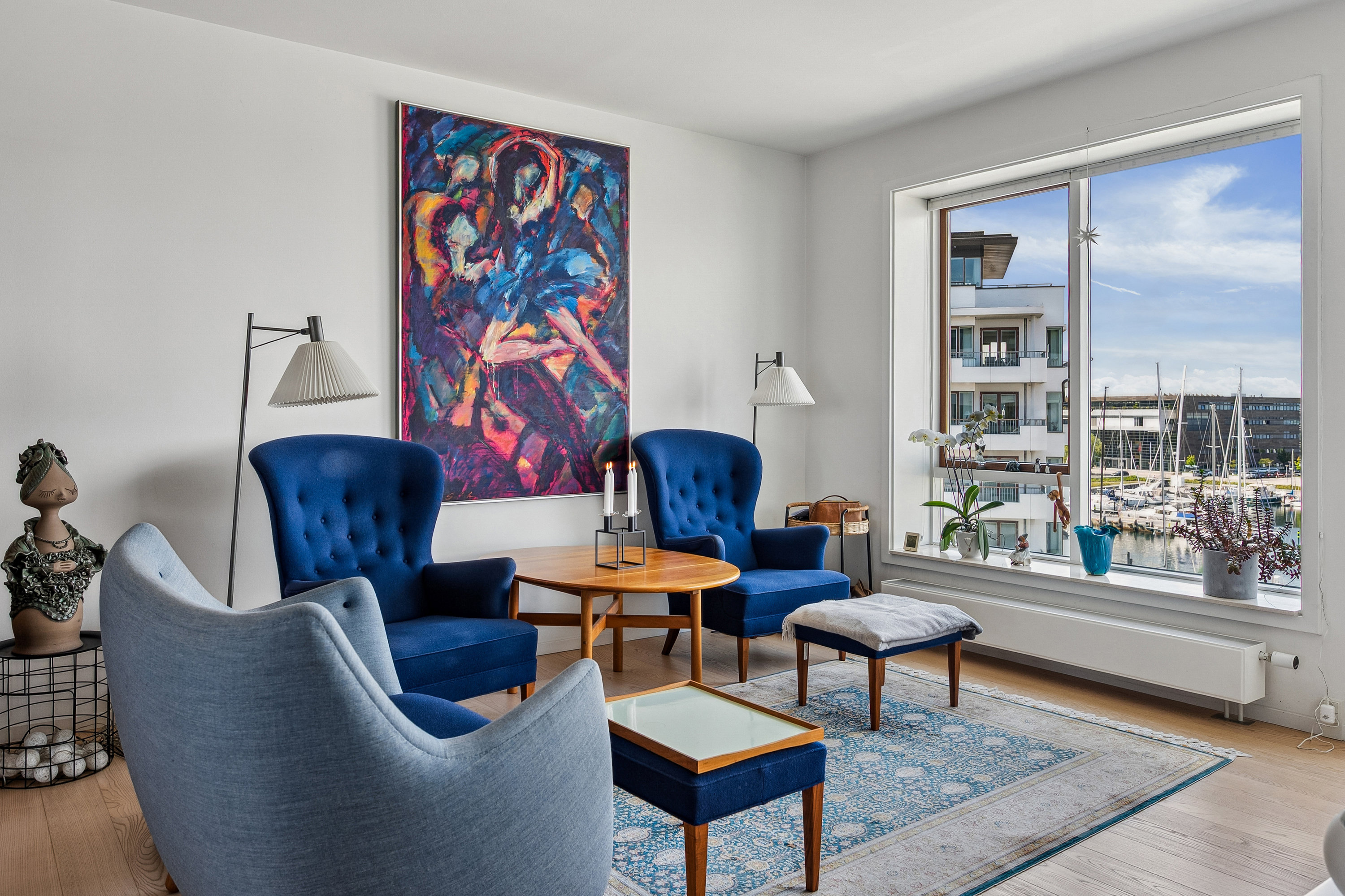 Fremhævet stue billede i fuldskærmstilstand. Billede af Tuborg Havnepark 20, 4. th., 2900 Hellerup