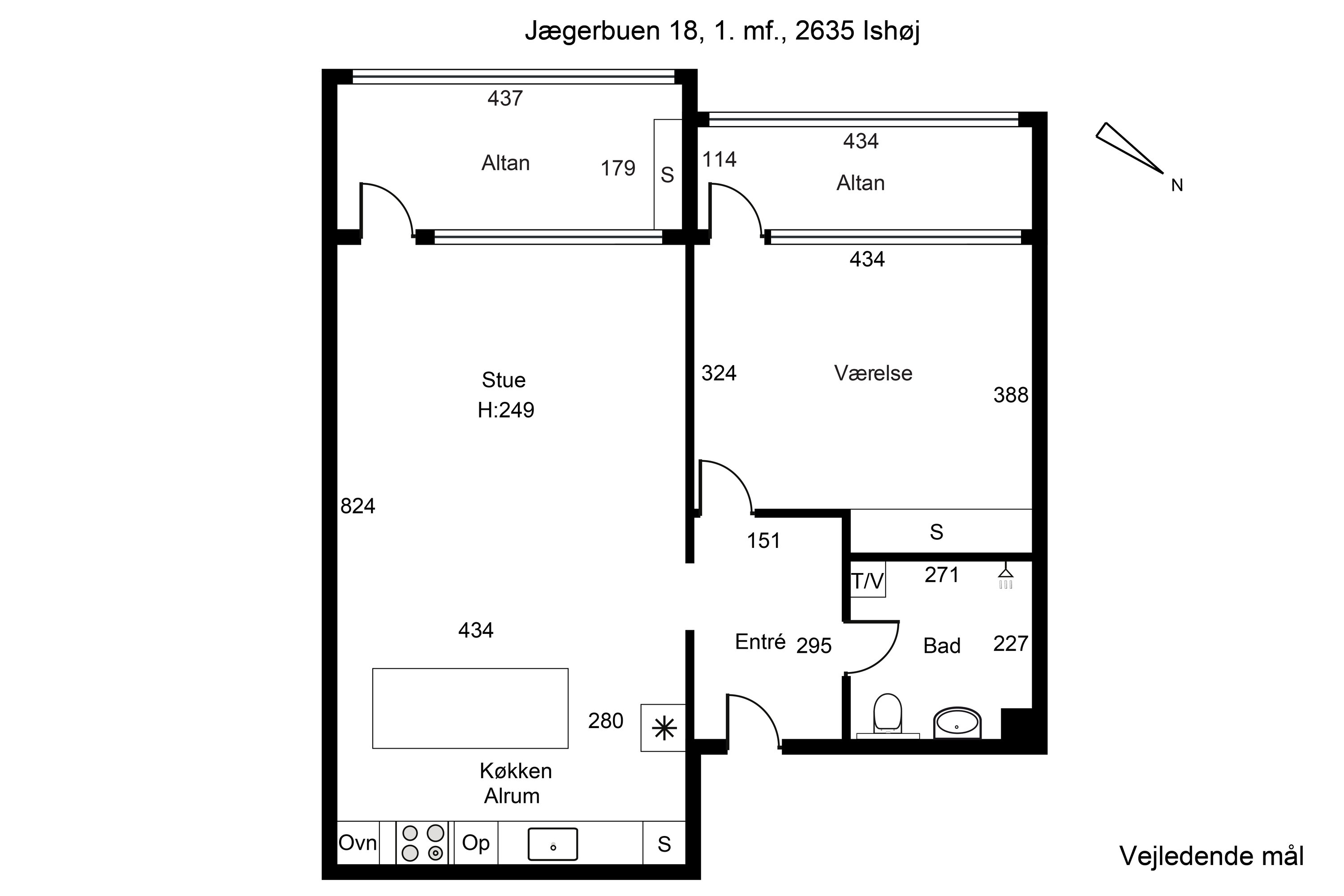 Plantegninger billede af Jægerbuen 18, 1. mf., 2635 Ishøj