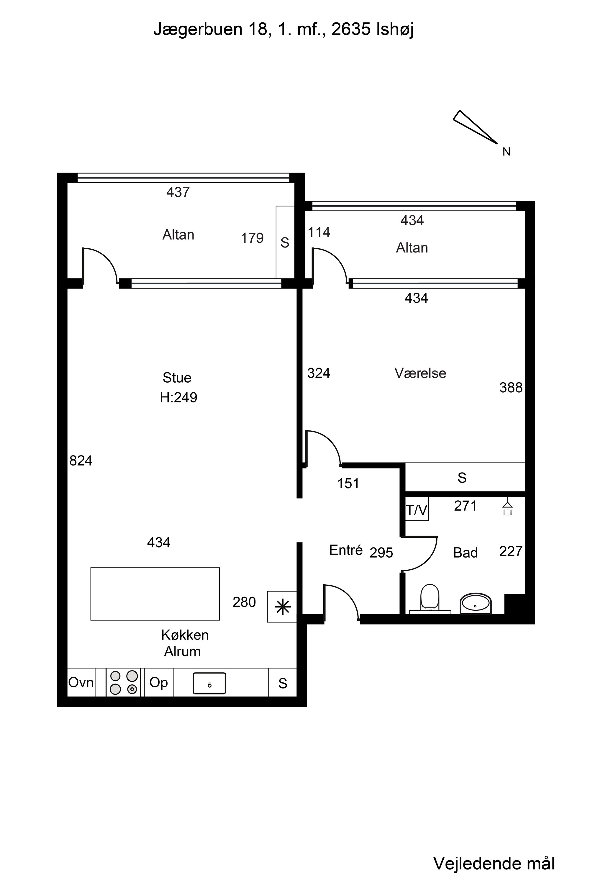 Plantegninger billede af Jægerbuen 18, 1. mf., 2635 Ishøj