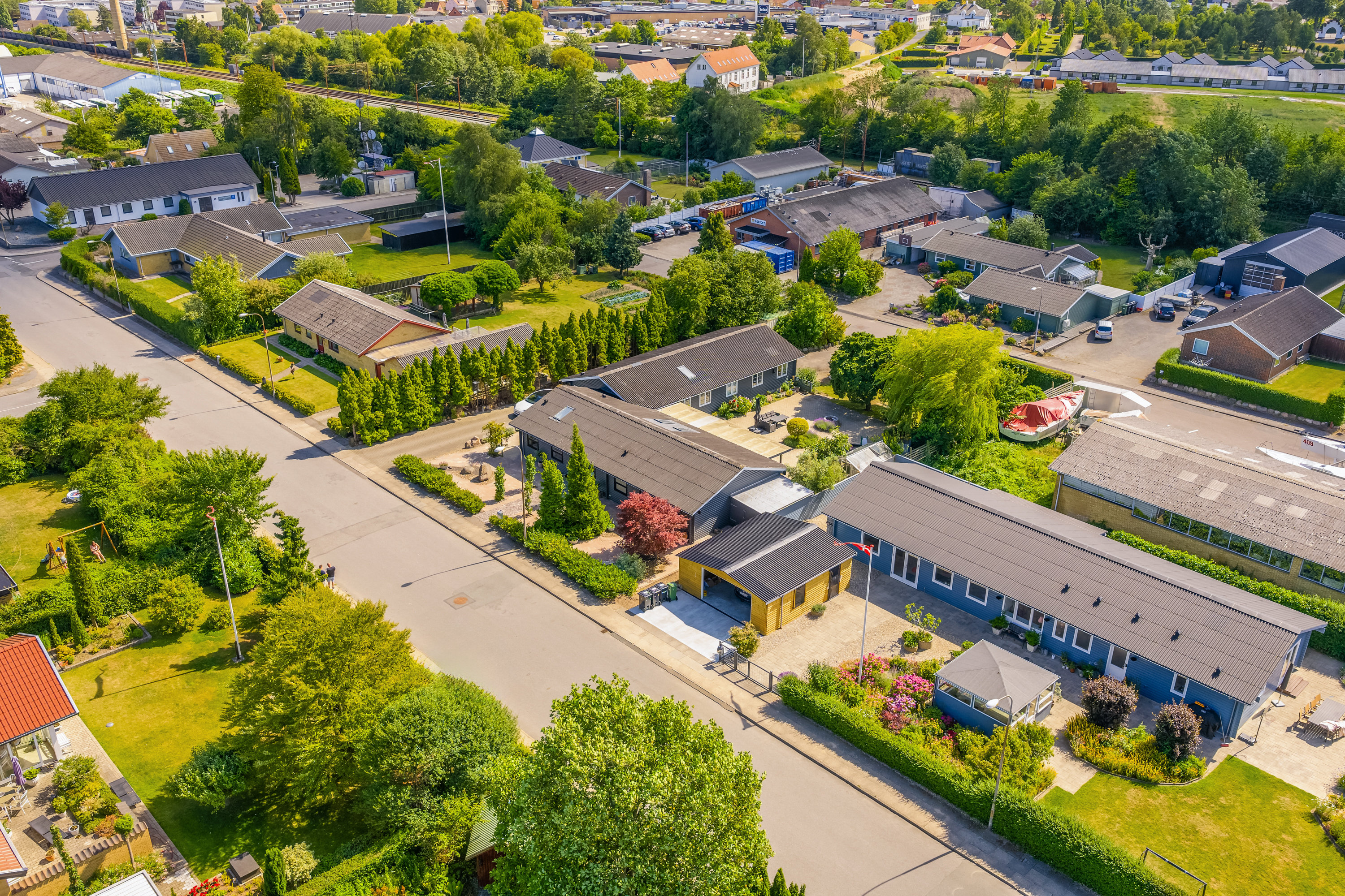 Fremhævet luftfoto billede i fuldskærmstilstand. Billede af Nymarksvej 97, 5800 Nyborg