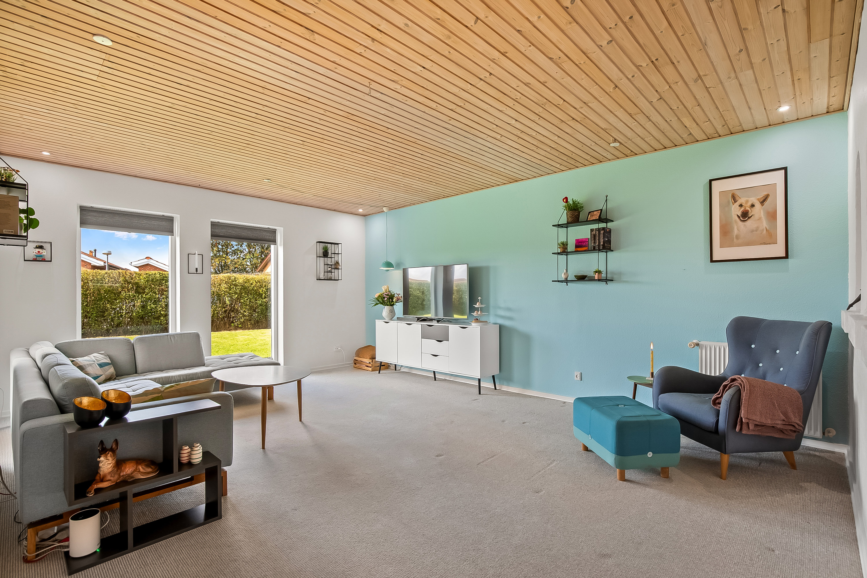 Fremhævet stue billede i fuldskærmstilstand. Billede af Åbrinken 11, Taps, 6070 Christiansfeld