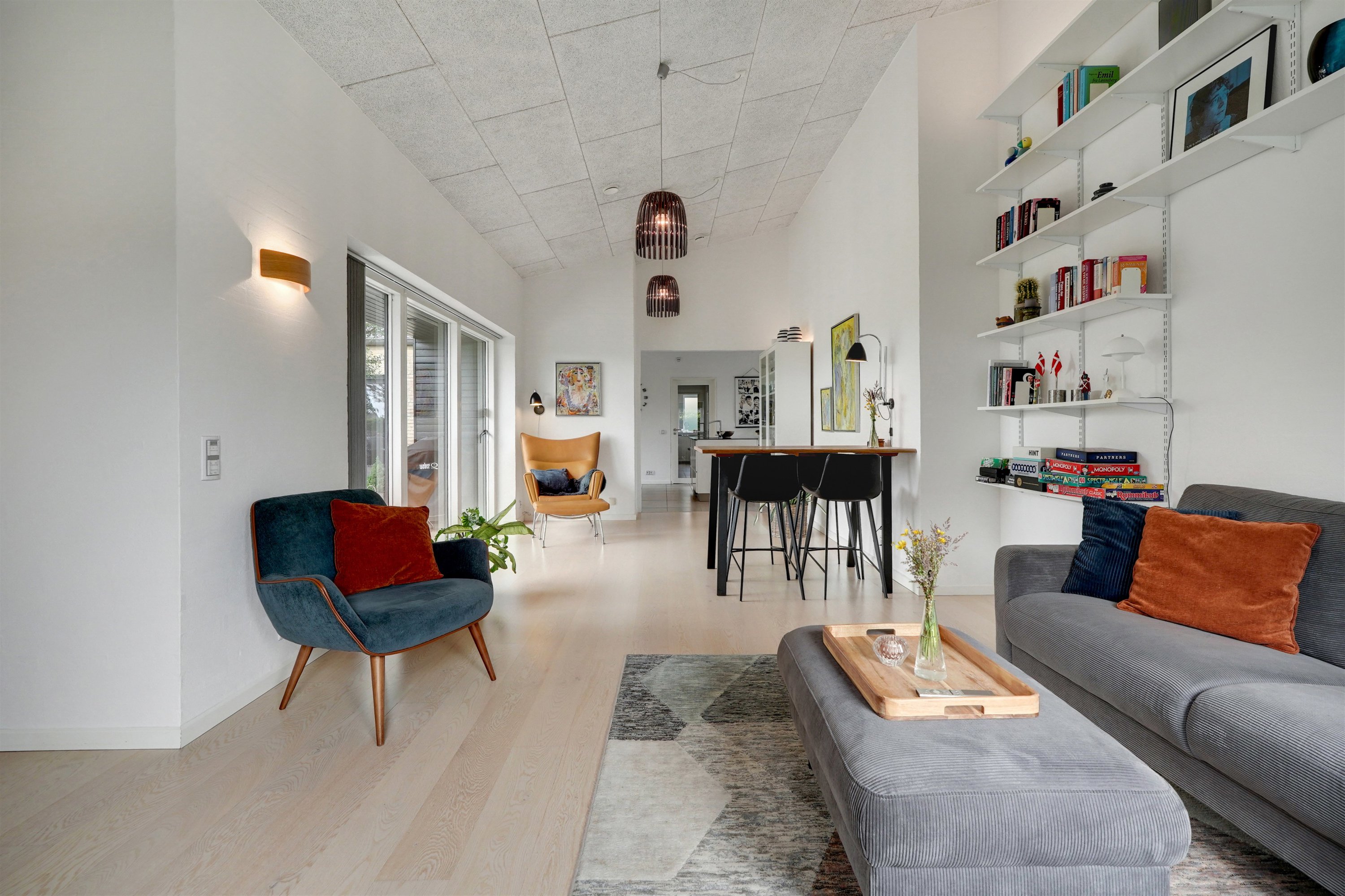 Fremhævet stue billede i fuldskærmstilstand. Billede af Lillevang 95, 7190 Billund