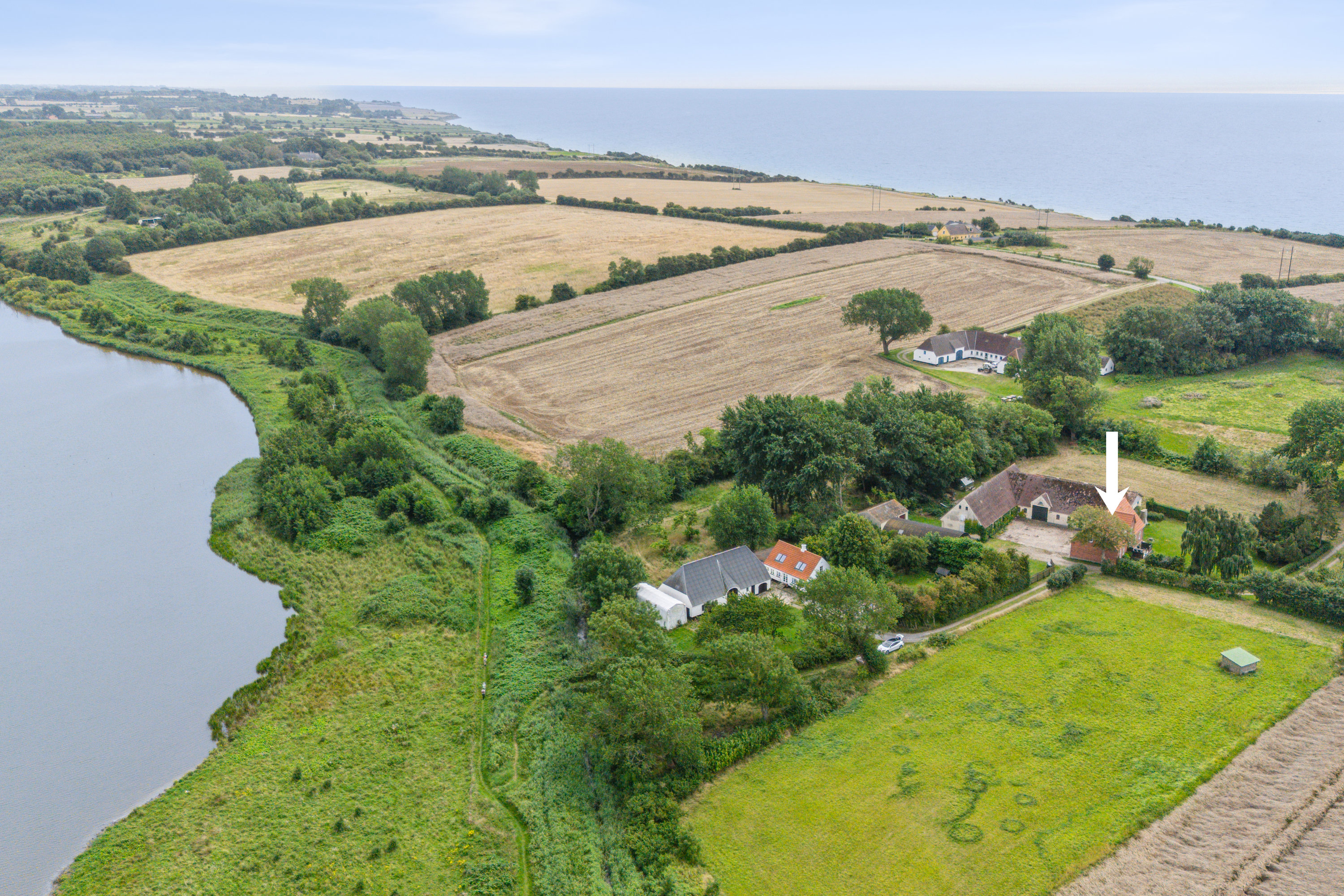 Miniaturebillede 2: luftfoto. Billede af Lebymarksvej 12, 5985 Søby Ærø