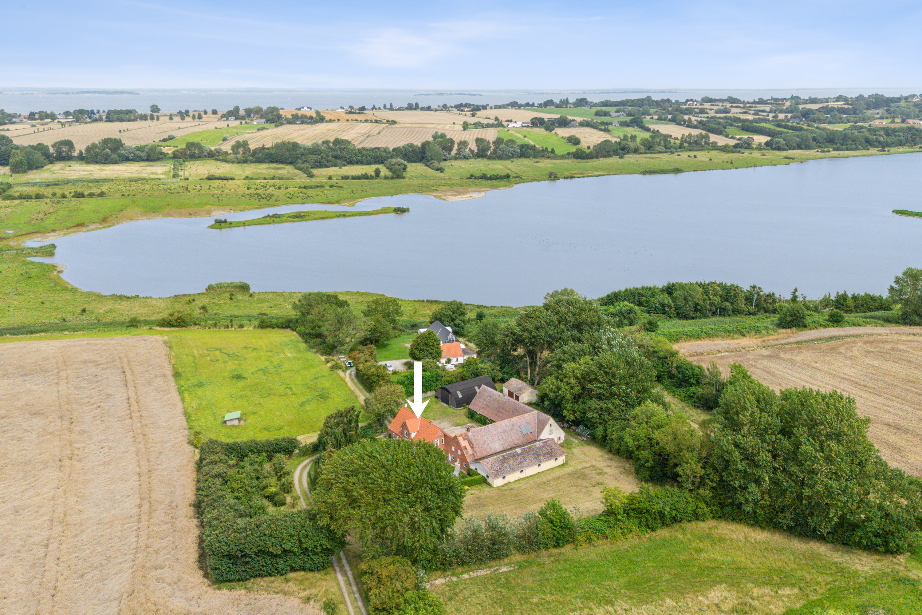 Fremhævet luftfoto billede i fuldskærmstilstand. Billede af Lebymarksvej 12, 5985 Søby Ærø