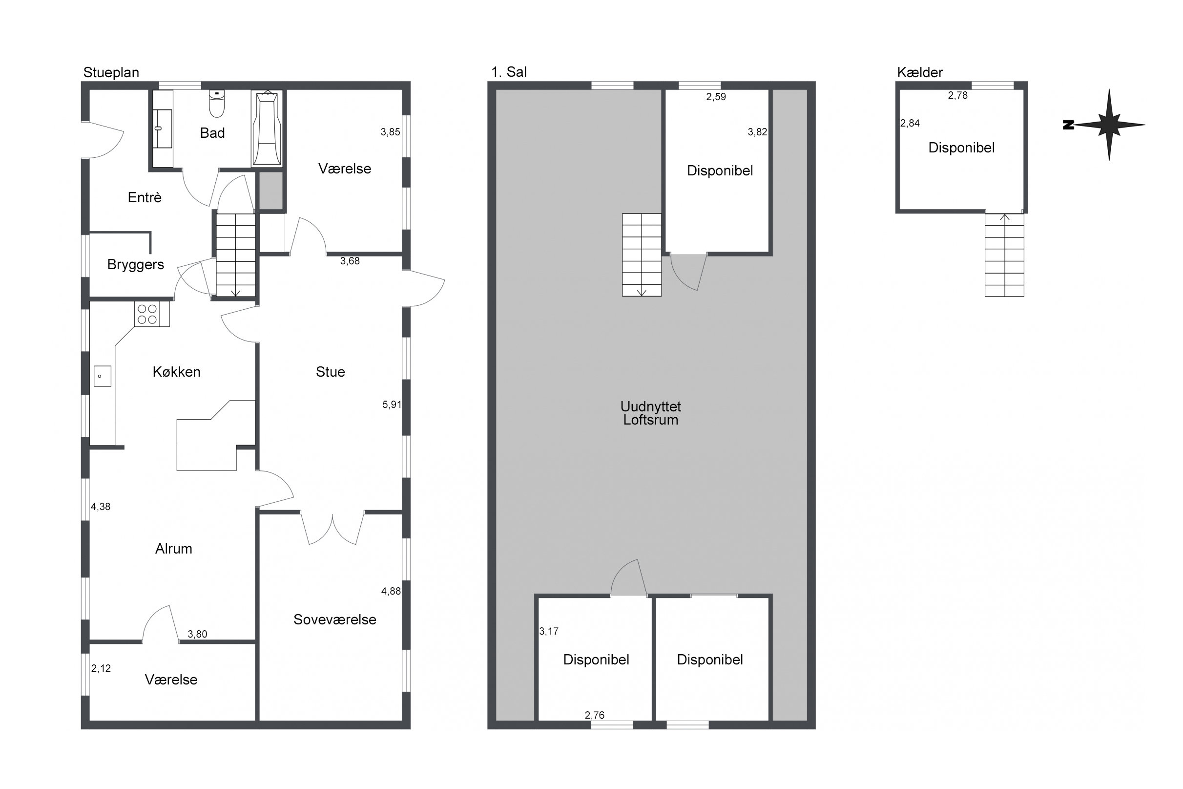 Plantegninger billede af Rydalvej 61, 9900 Frederikshavn