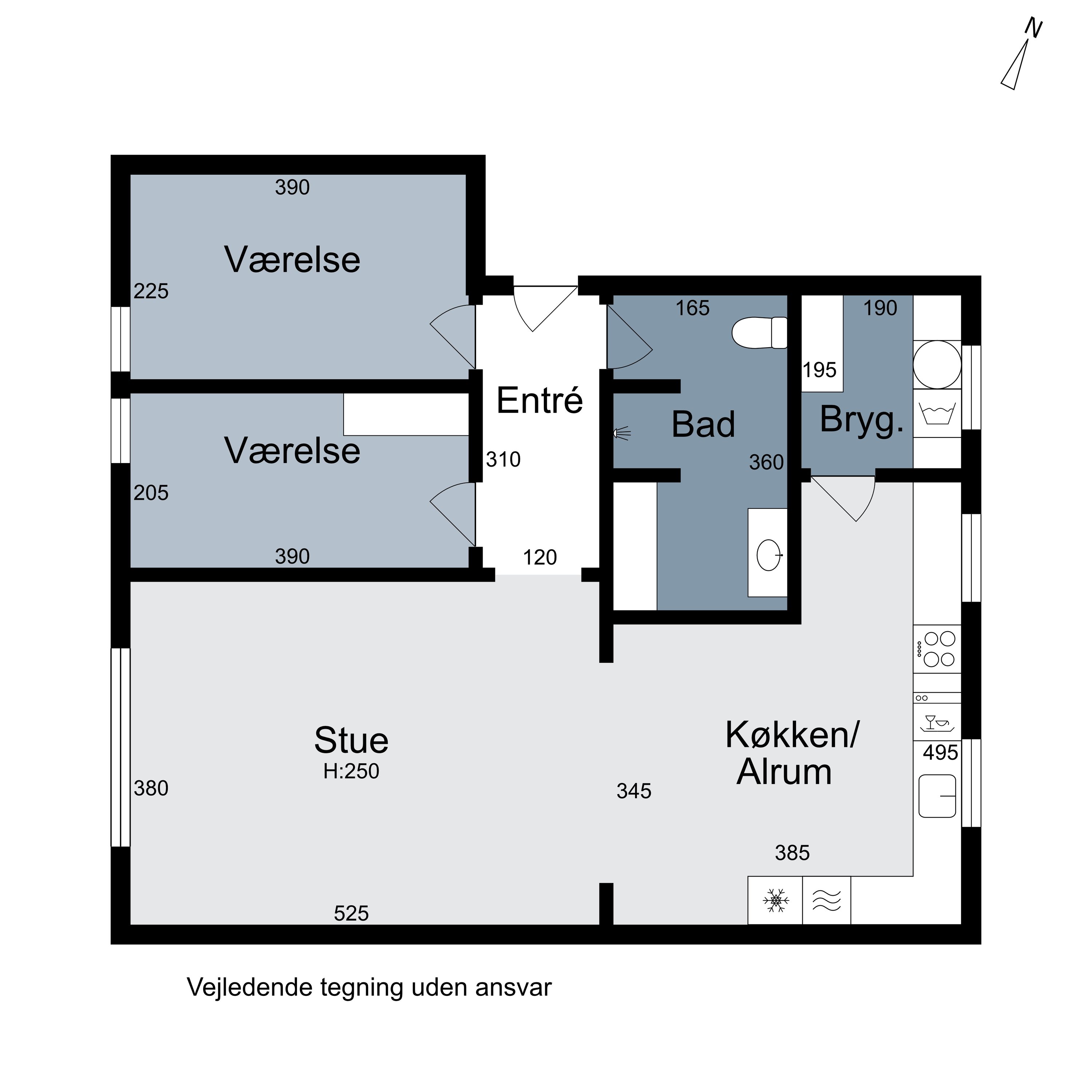 Plantegninger billede af Hadsundvej 86F, 1. tv., 9000 Aalborg