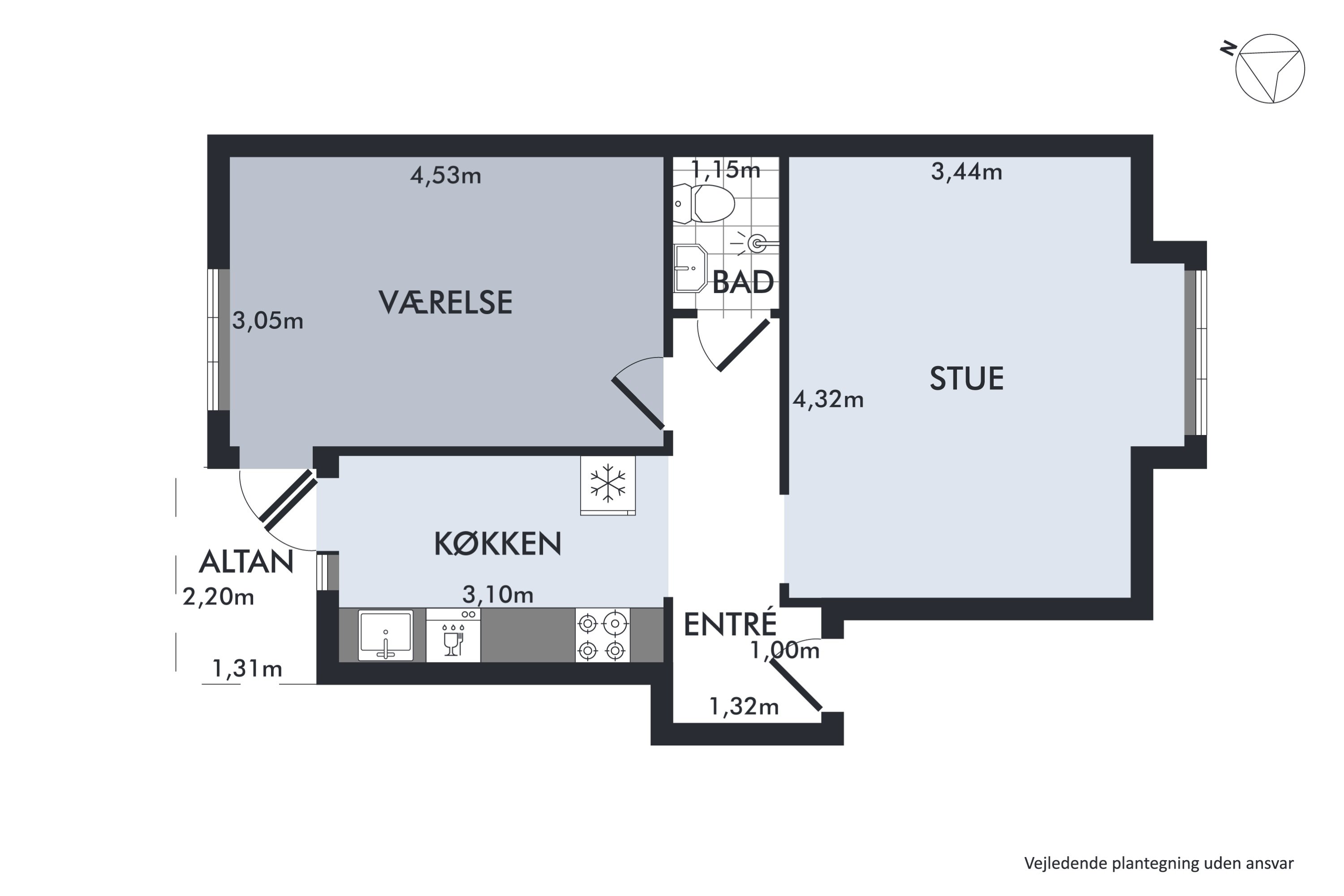 Plantegninger billede af Vendsysselgade 26, 4. th., 9000 Aalborg