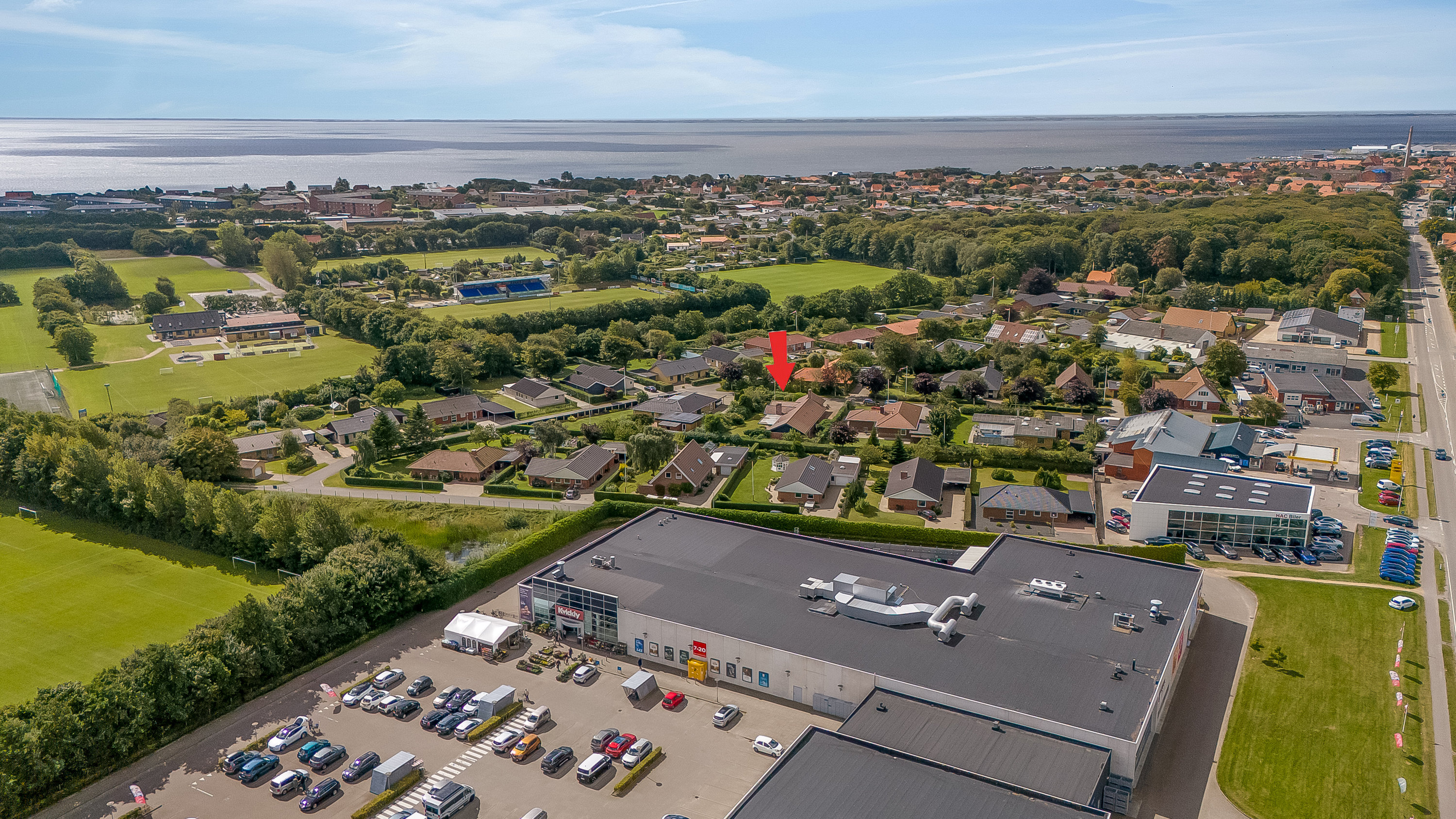 Fremhævet luftfoto billede i fuldskærmstilstand. Billede af Glentevej 5, Rindum, 6950 Ringkøbing