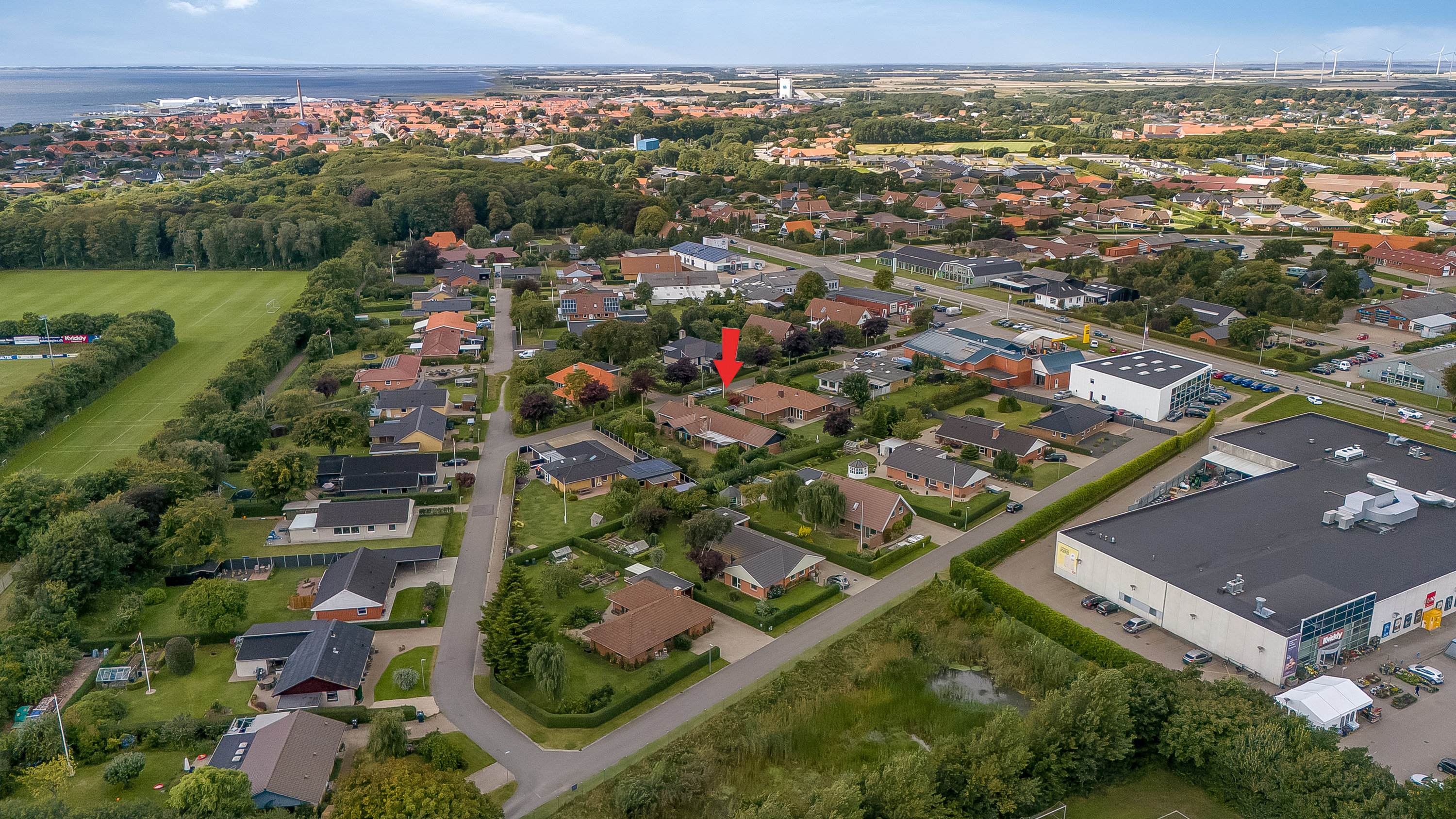 Fremhævet luftfoto billede i fuldskærmstilstand. Billede af Glentevej 5, Rindum, 6950 Ringkøbing