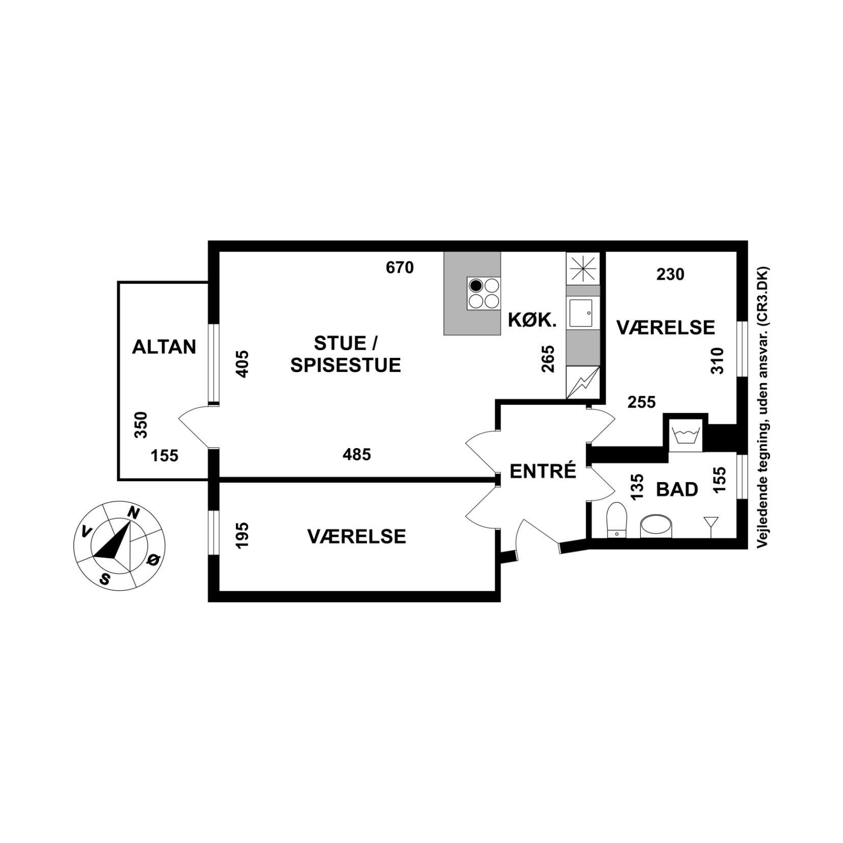 Plantegninger billede af Listedvej 96, 1. th., 2770 Kastrup