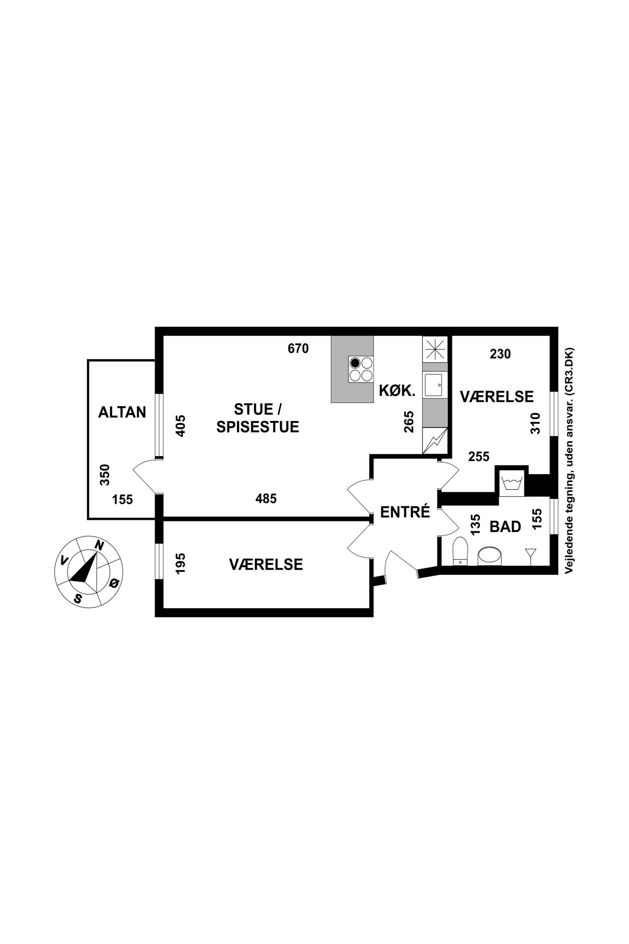 Plantegninger billede af Listedvej 96, 1. th., 2770 Kastrup