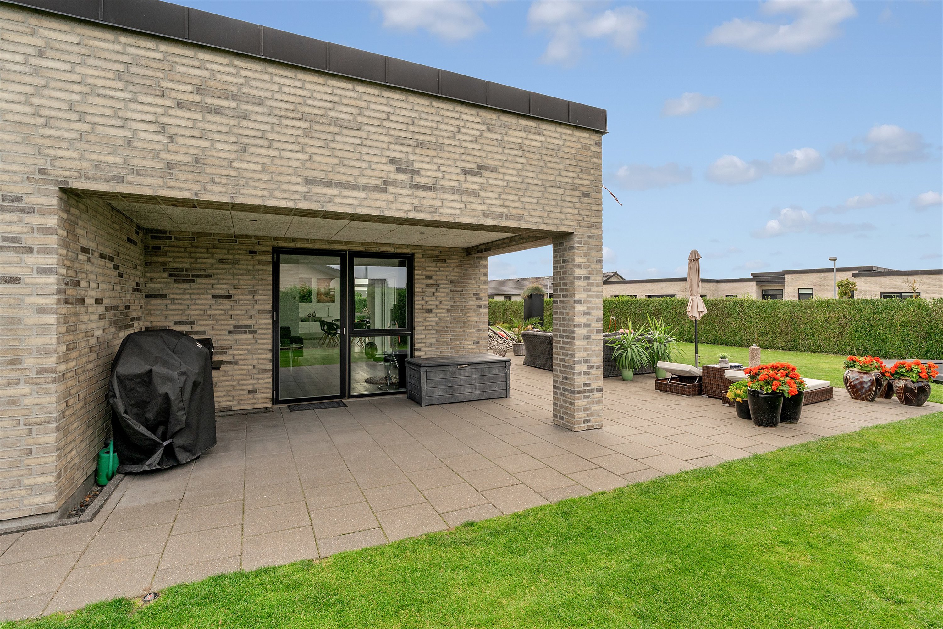 Fremhævet overdækket terrasse billede i fuldskærmstilstand. Billede af Tusindbenet 7, 7190 Billund