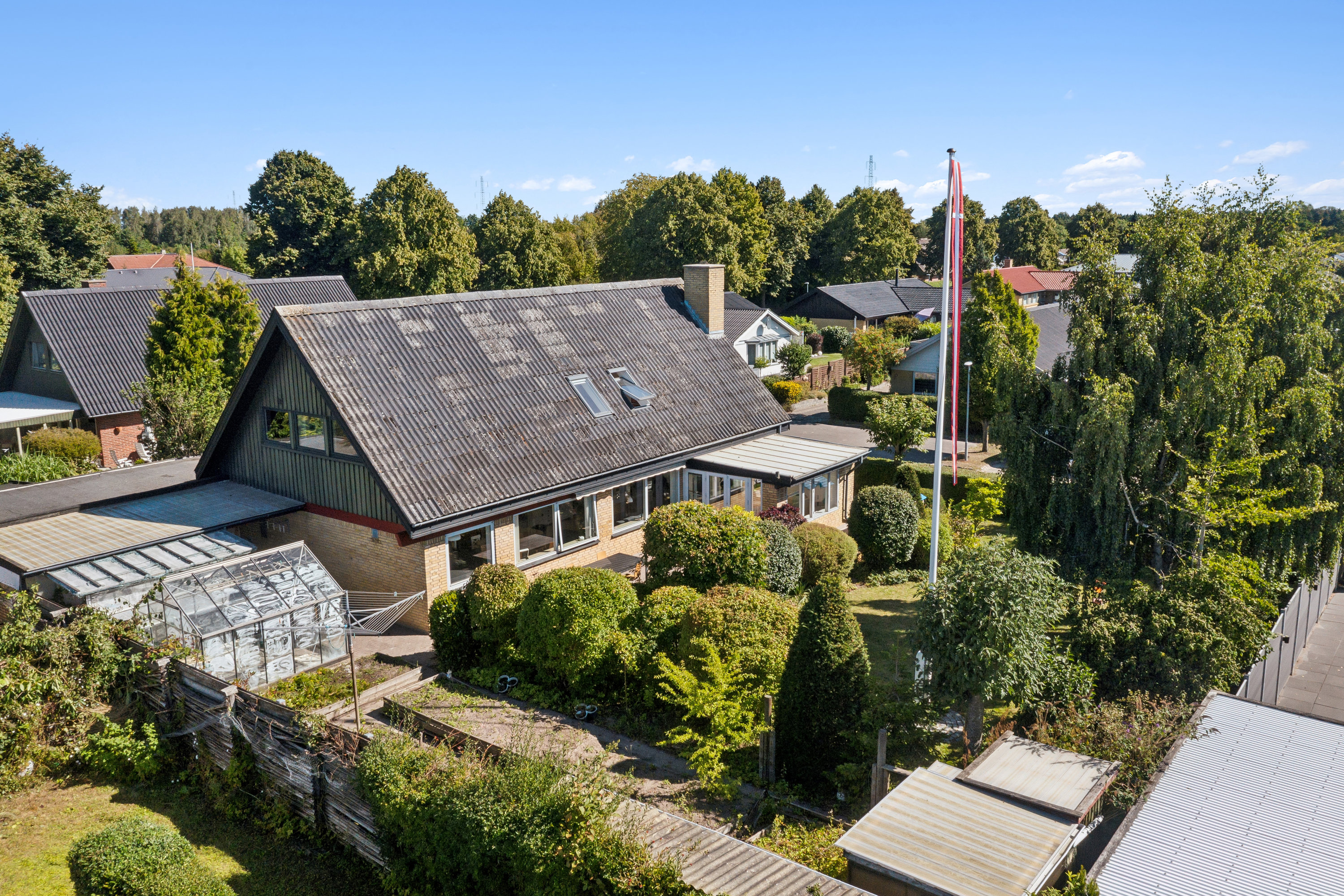 Fremhævet luftfoto billede i fuldskærmstilstand. Billede af Sletteager 76, Baldersbrønde, 2640 Hedehusene