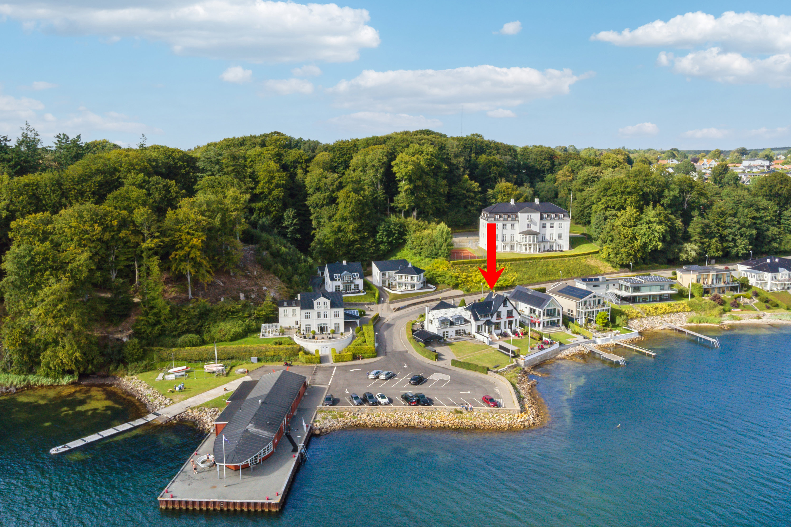 Fremhævet luftfoto billede i fuldskærmstilstand. Billede af Molevej 29, Kollund, 6340 Kruså