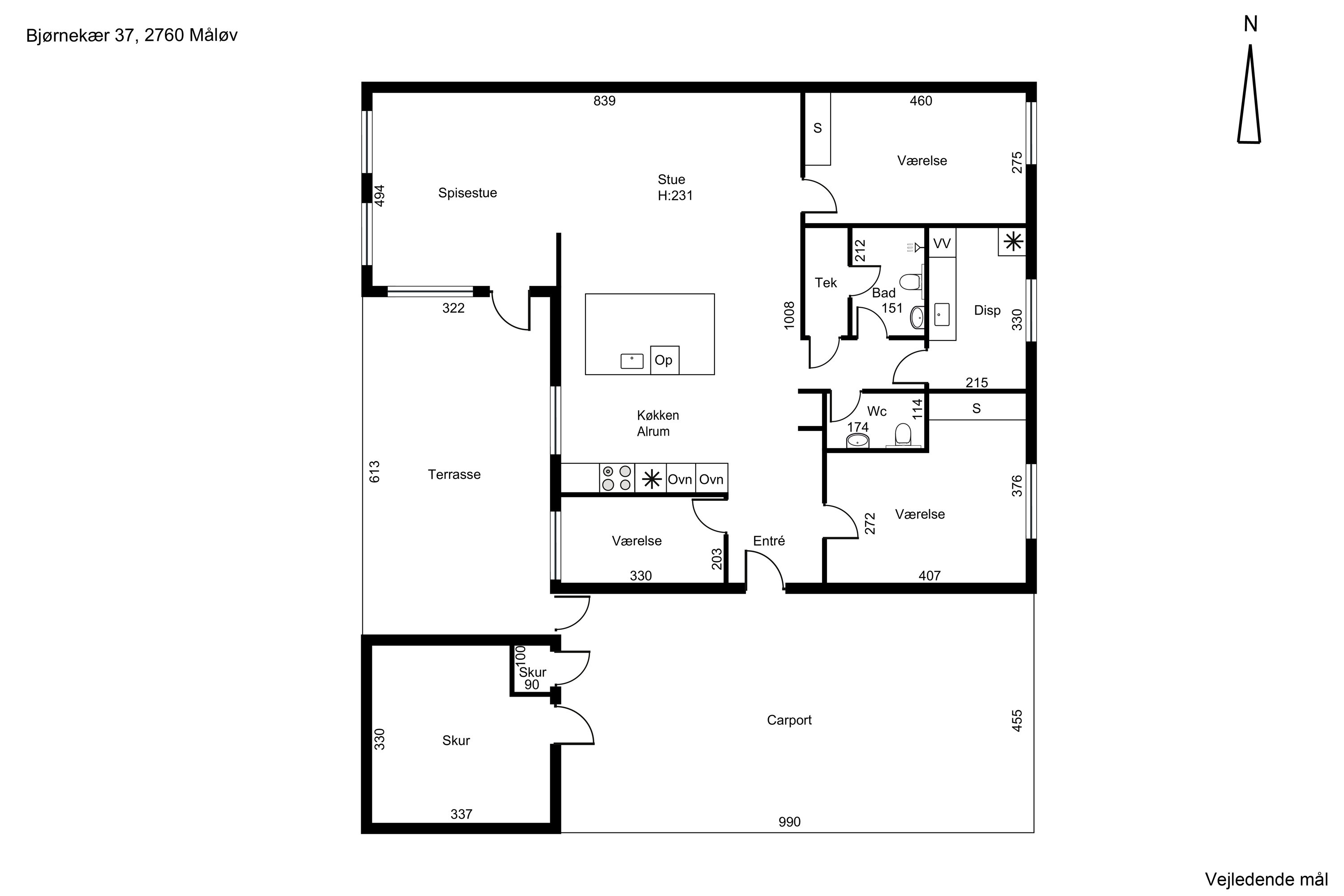 Plantegninger billede af Bjørnekær 37, 2760 Måløv
