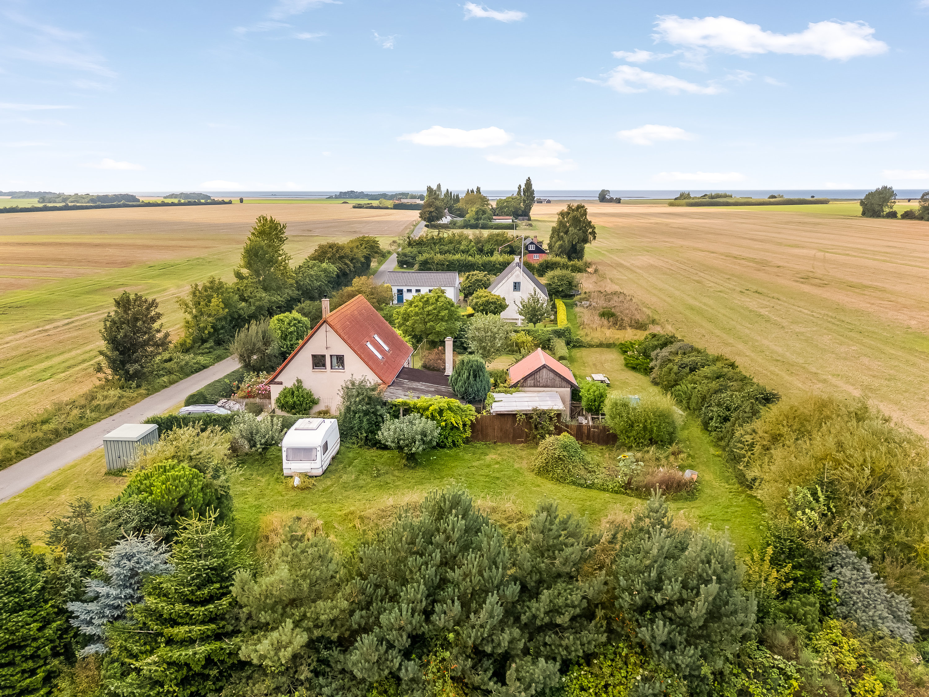 Fremhævet luftfoto billede i fuldskærmstilstand. Billede af Vensholmvej 20, Købelev, 4900 Nakskov