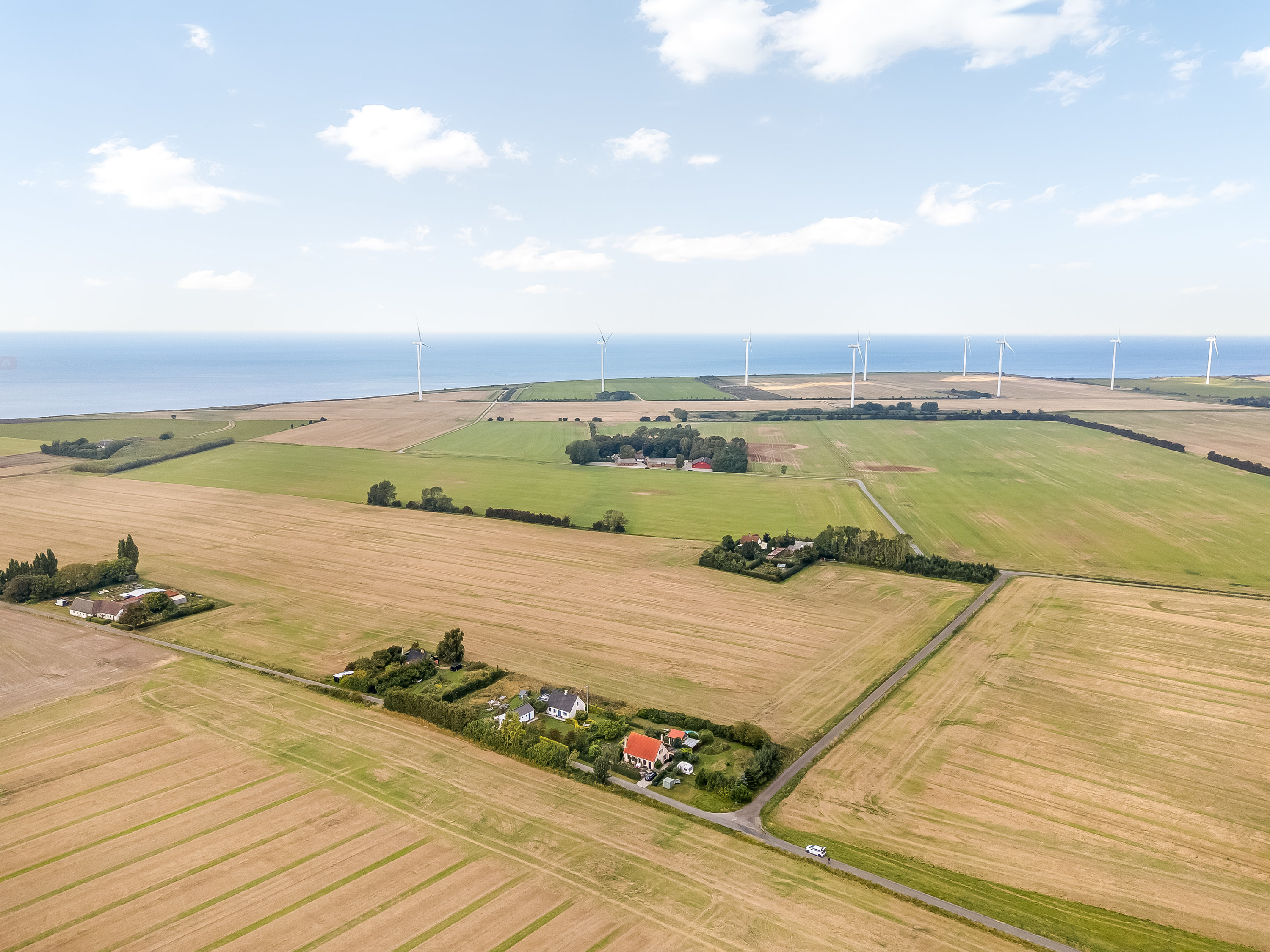 Fremhævet luftfoto billede i fuldskærmstilstand. Billede af Vensholmvej 20, Købelev, 4900 Nakskov