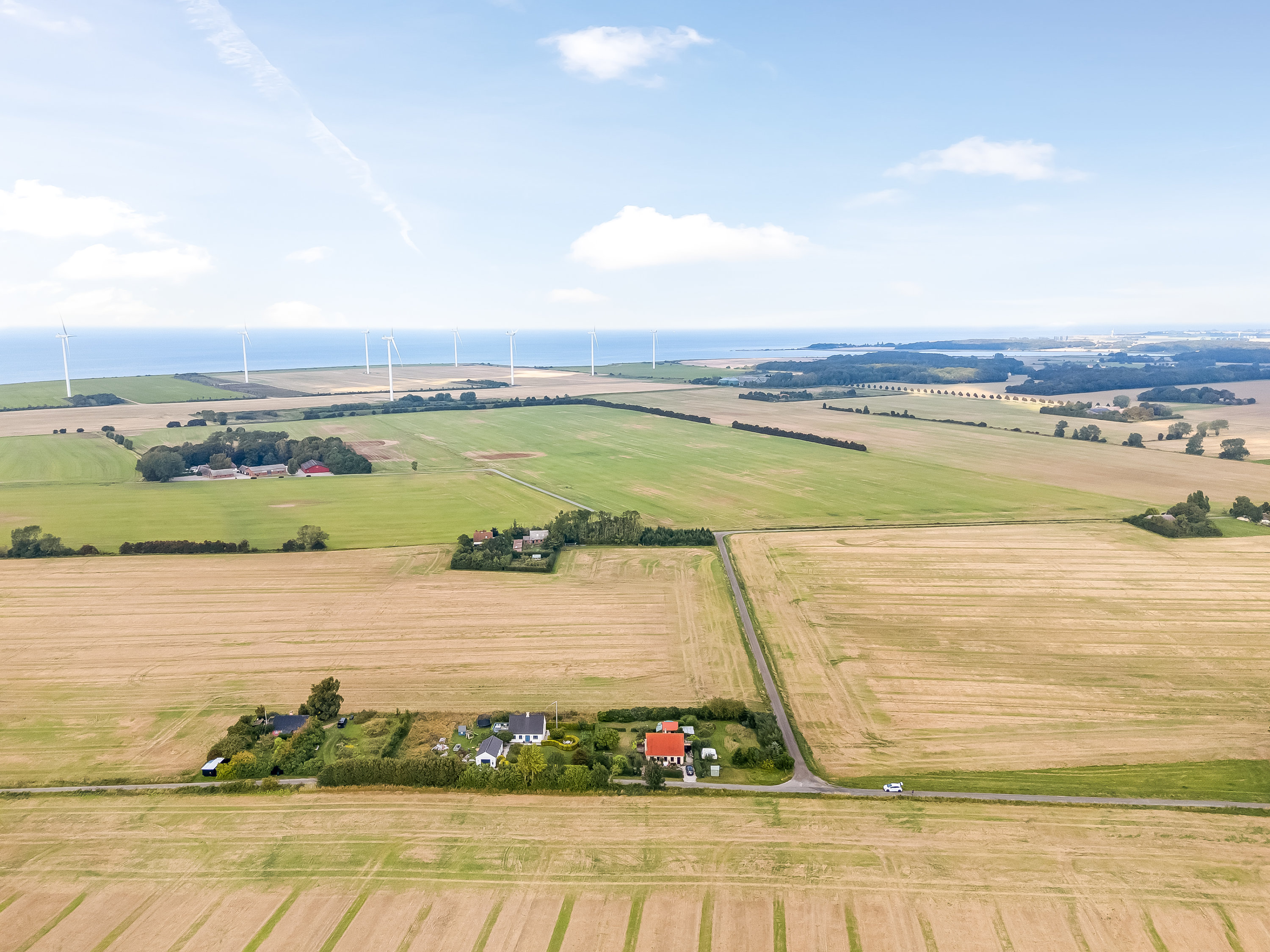 Fremhævet luftfoto billede i fuldskærmstilstand. Billede af Vensholmvej 20, Købelev, 4900 Nakskov