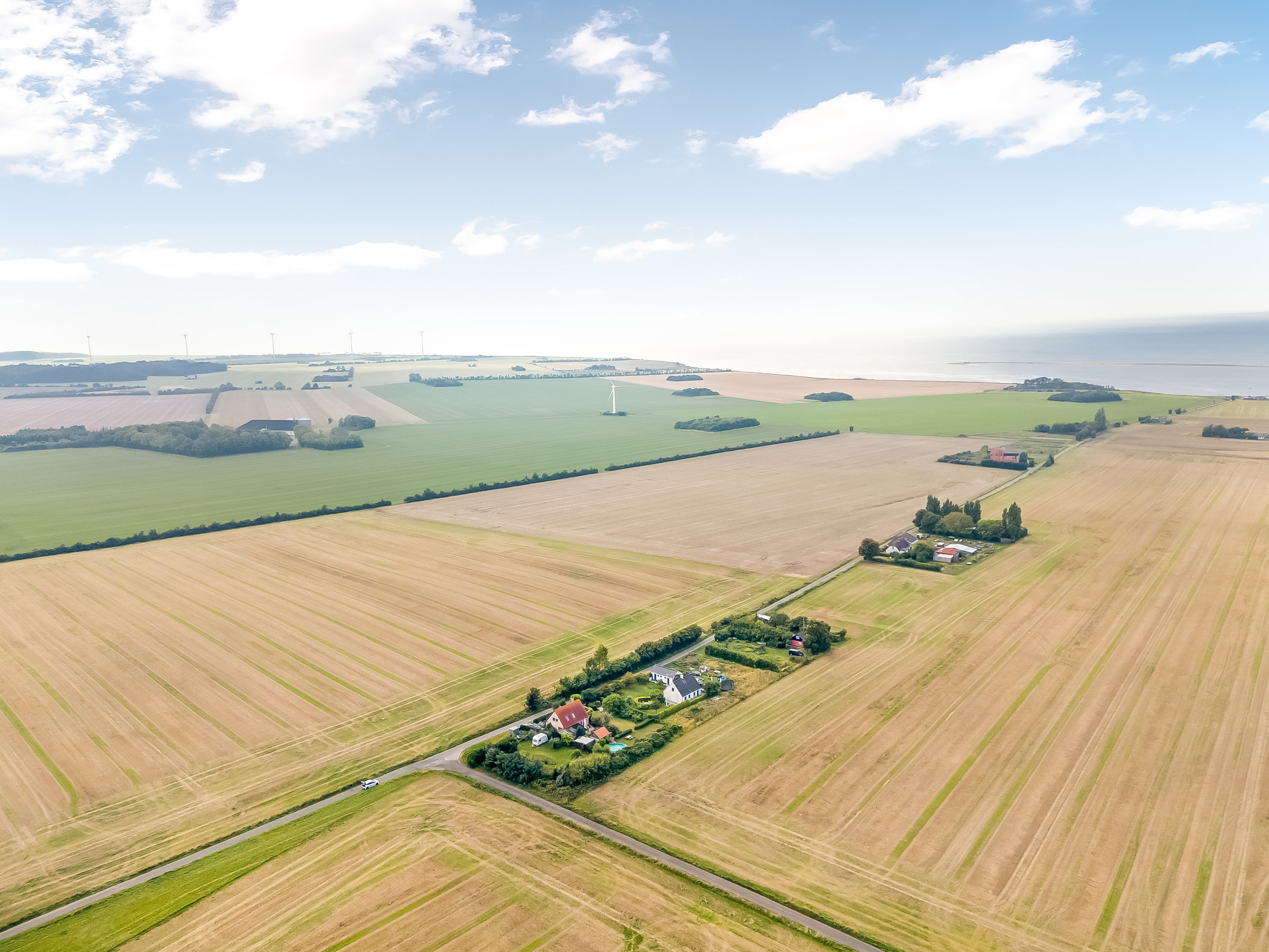 Fremhævet luftfoto billede i fuldskærmstilstand. Billede af Vensholmvej 20, Købelev, 4900 Nakskov