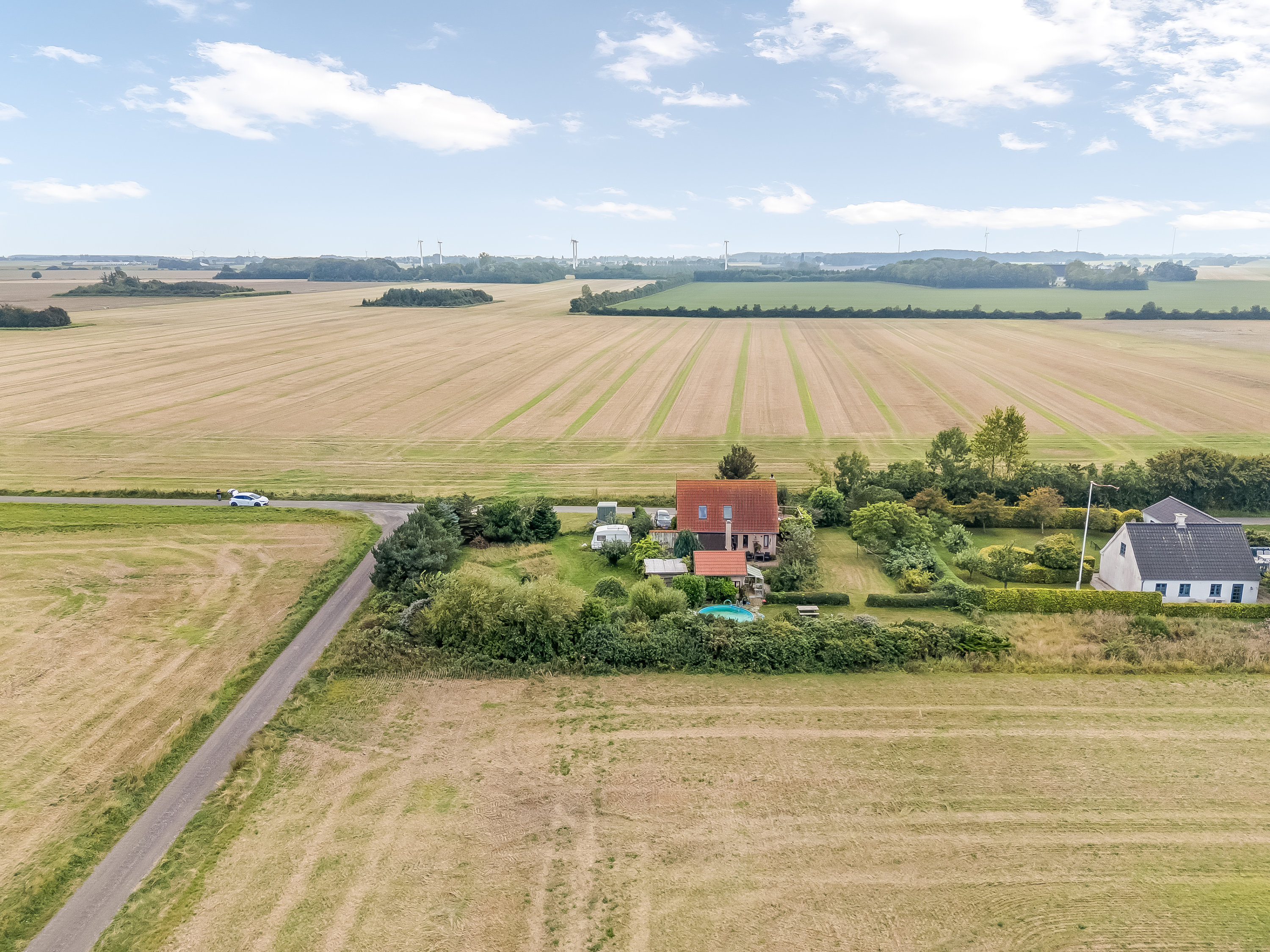 Fremhævet luftfoto billede i fuldskærmstilstand. Billede af Vensholmvej 20, Købelev, 4900 Nakskov