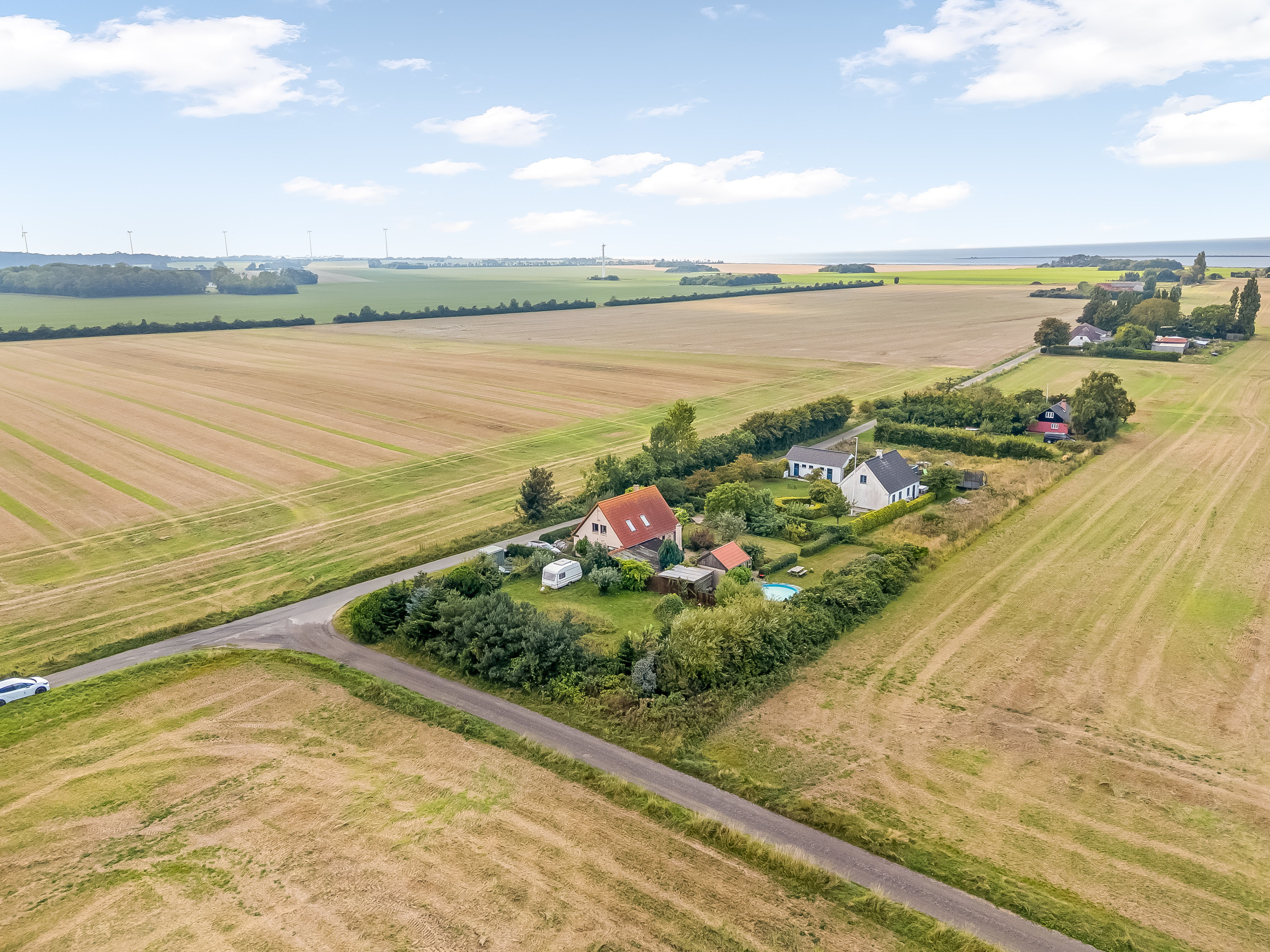 Fremhævet luftfoto billede i fuldskærmstilstand. Billede af Vensholmvej 20, Købelev, 4900 Nakskov