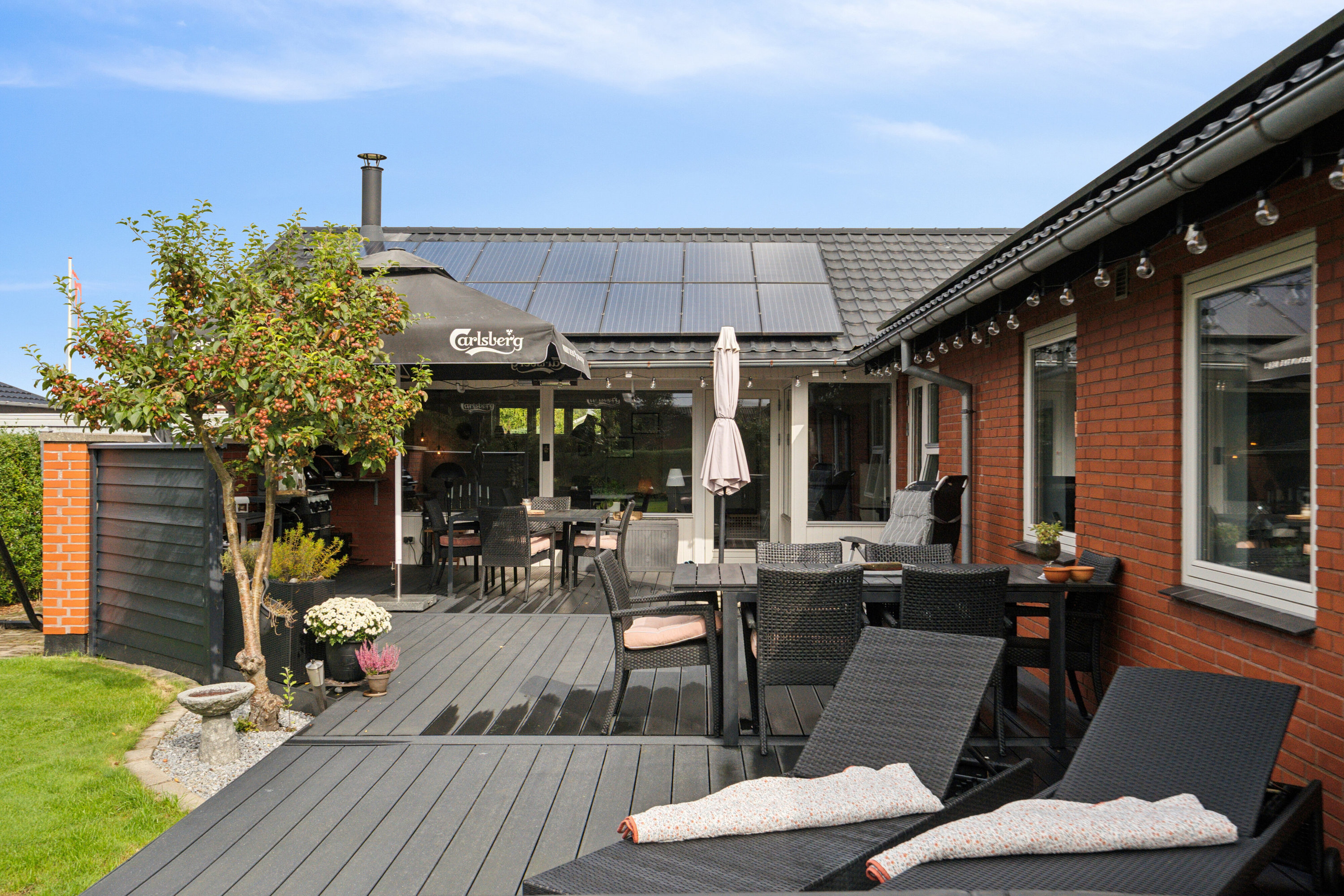 Fremhævet terrasse billede i fuldskærmstilstand. Billede af Trannisvej 14, 6040 Egtved