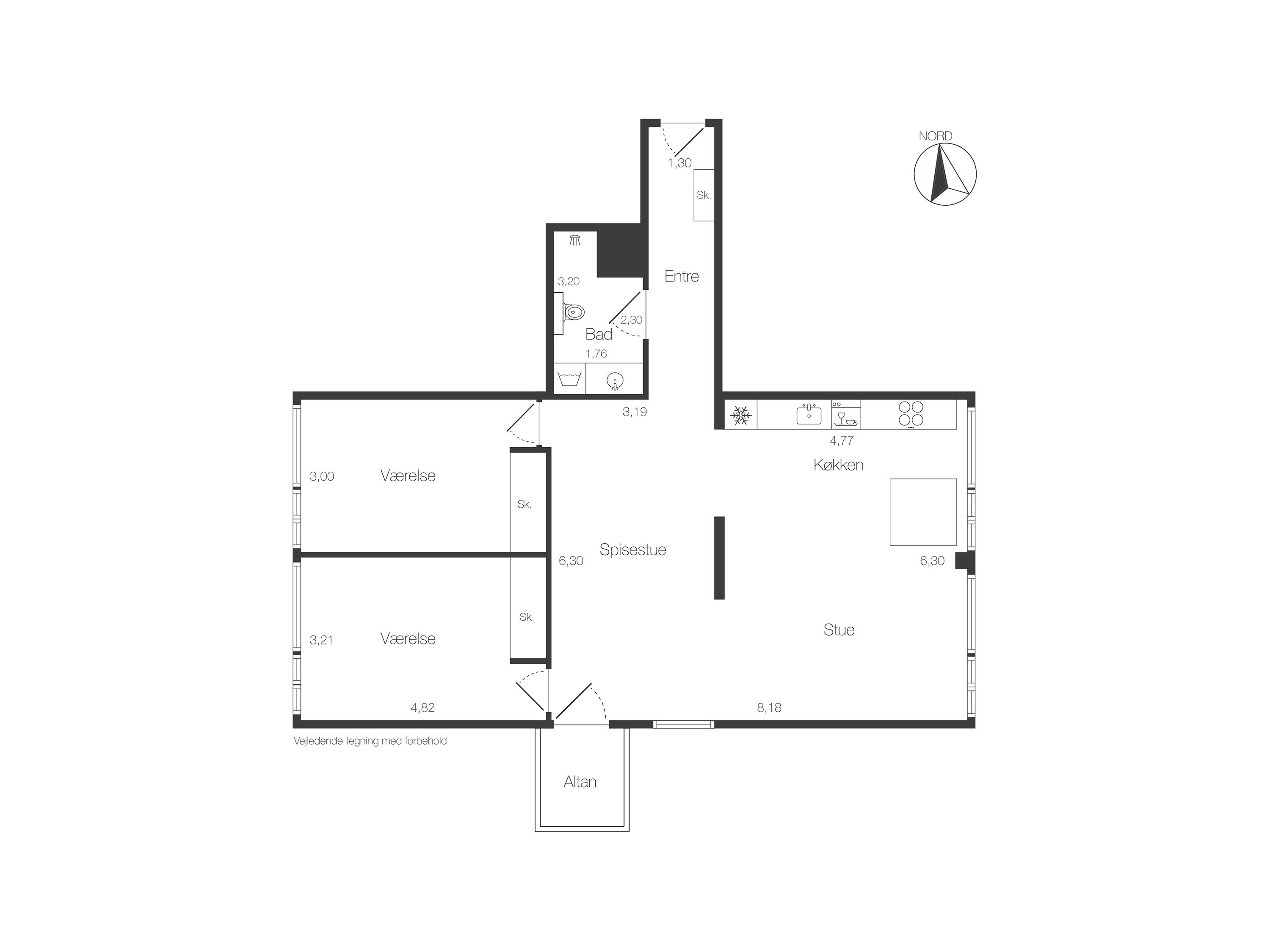 Plantegninger billede af Murergade 7, 4. mf., 3000 Helsingør