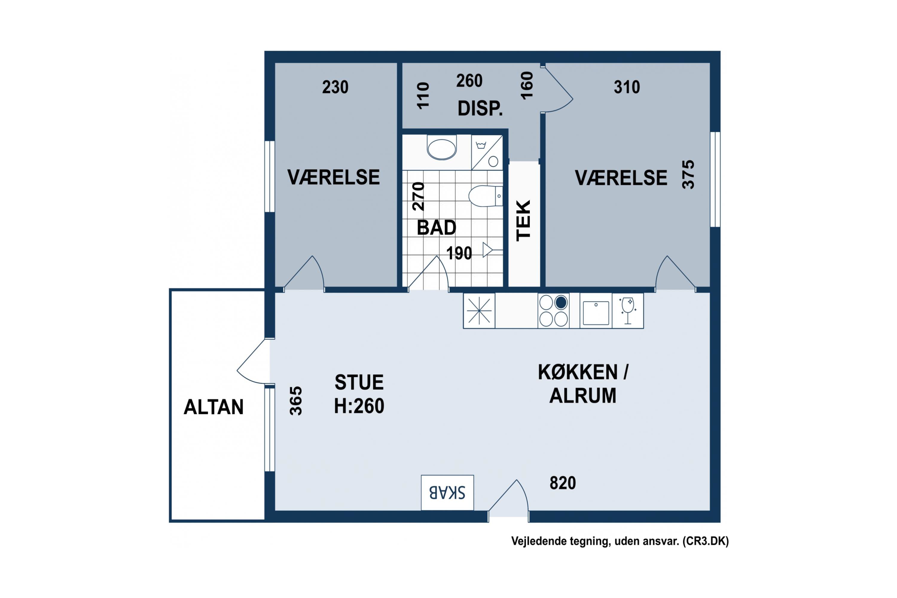 Plantegninger billede af Tove Maës Vej 2, 2. tv., 2500 Valby