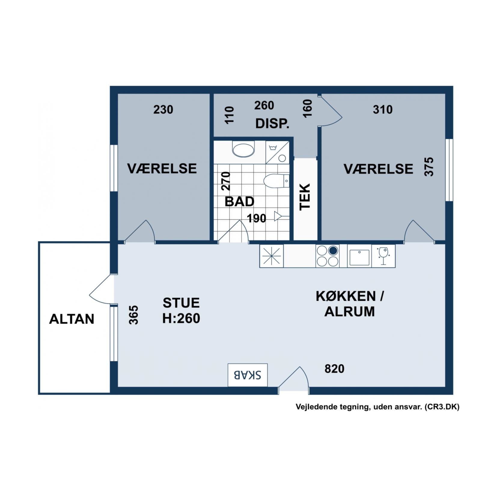 Plantegninger billede af Tove Maës Vej 2, 2. tv., 2500 Valby